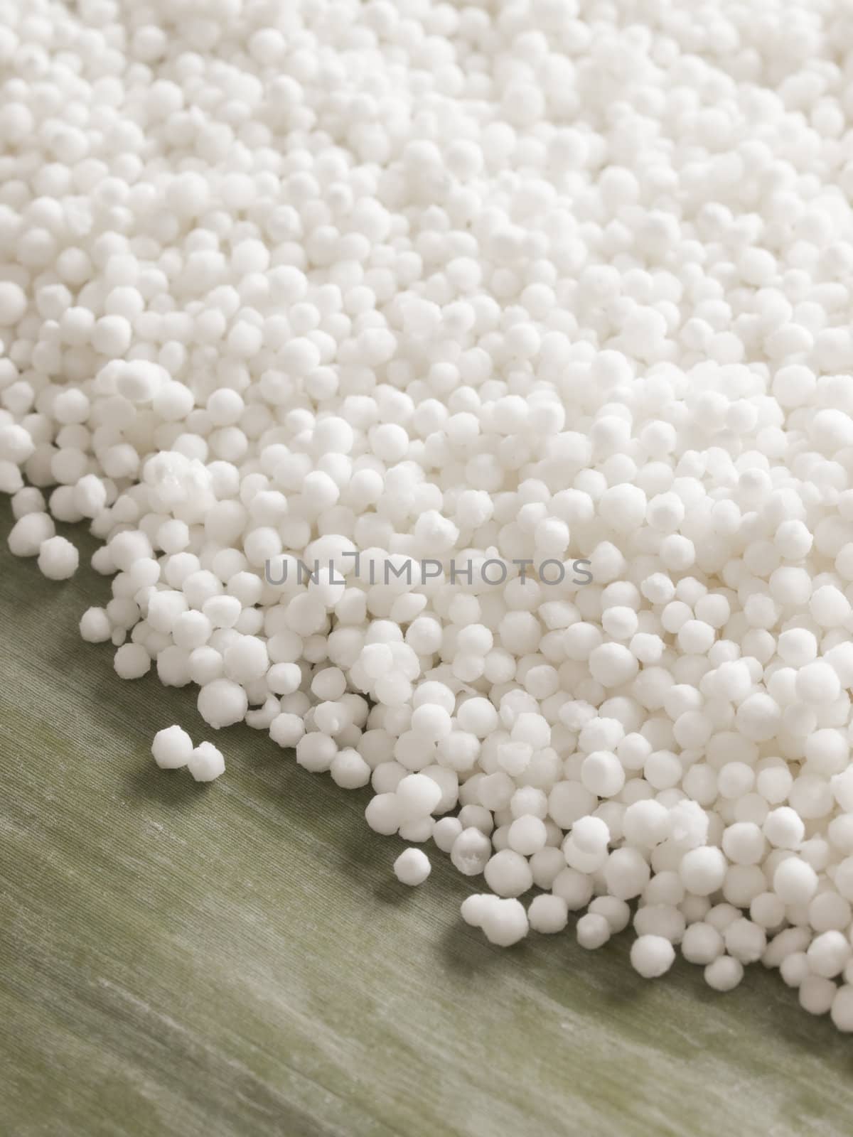 close up of white sago pearls