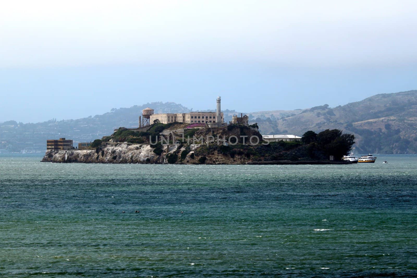 Alcatraz the prison island in the bay of San Francisco.