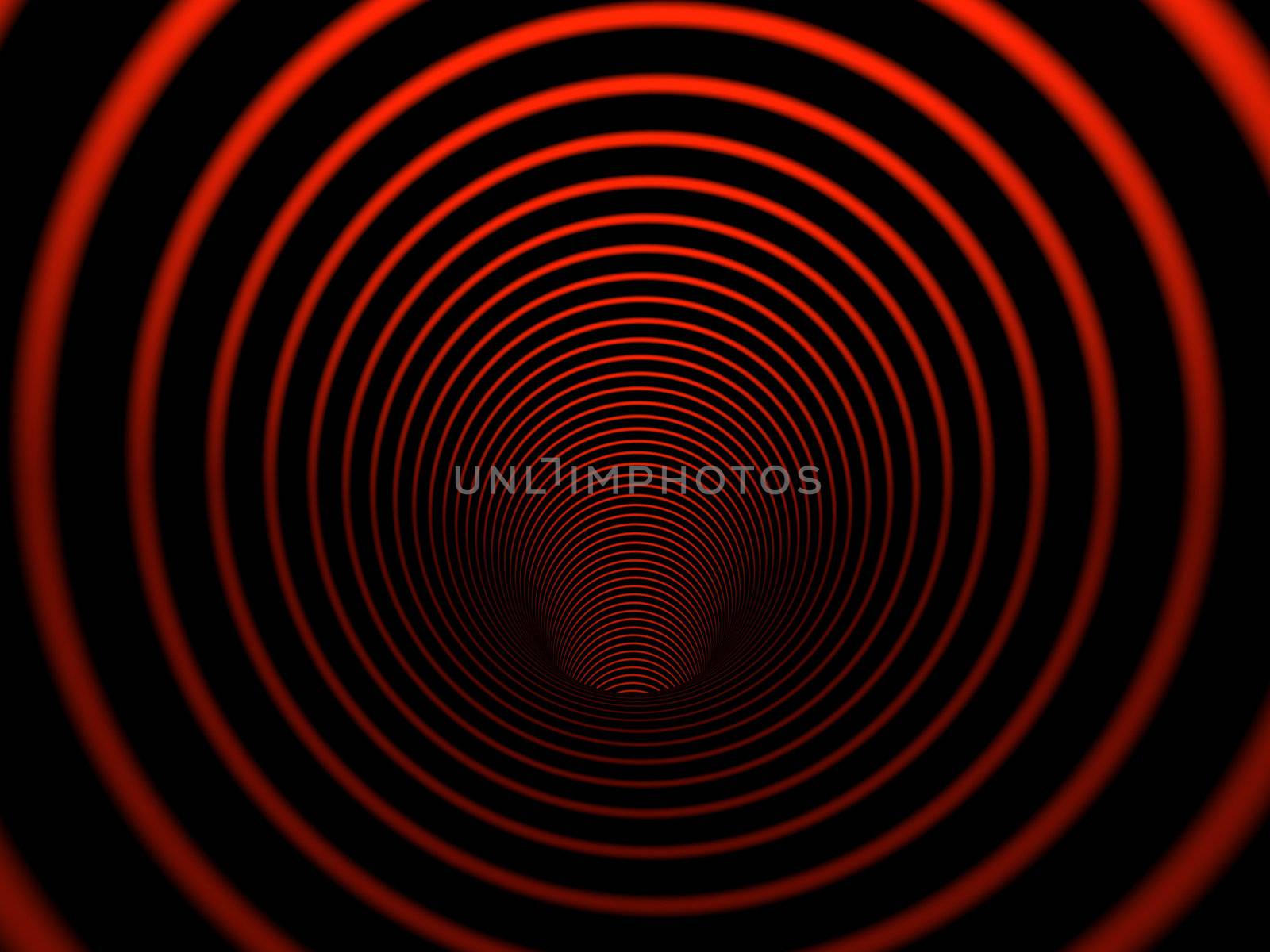 Inside black and red colored cylinder