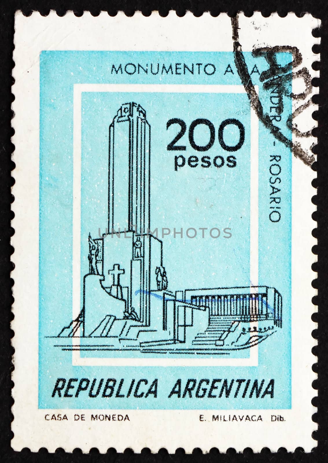 ARGENTINA - CIRCA 1979: a stamp printed in the Argentina shows National Flag Monument, Monumental Complex, Rosario, circa 1979