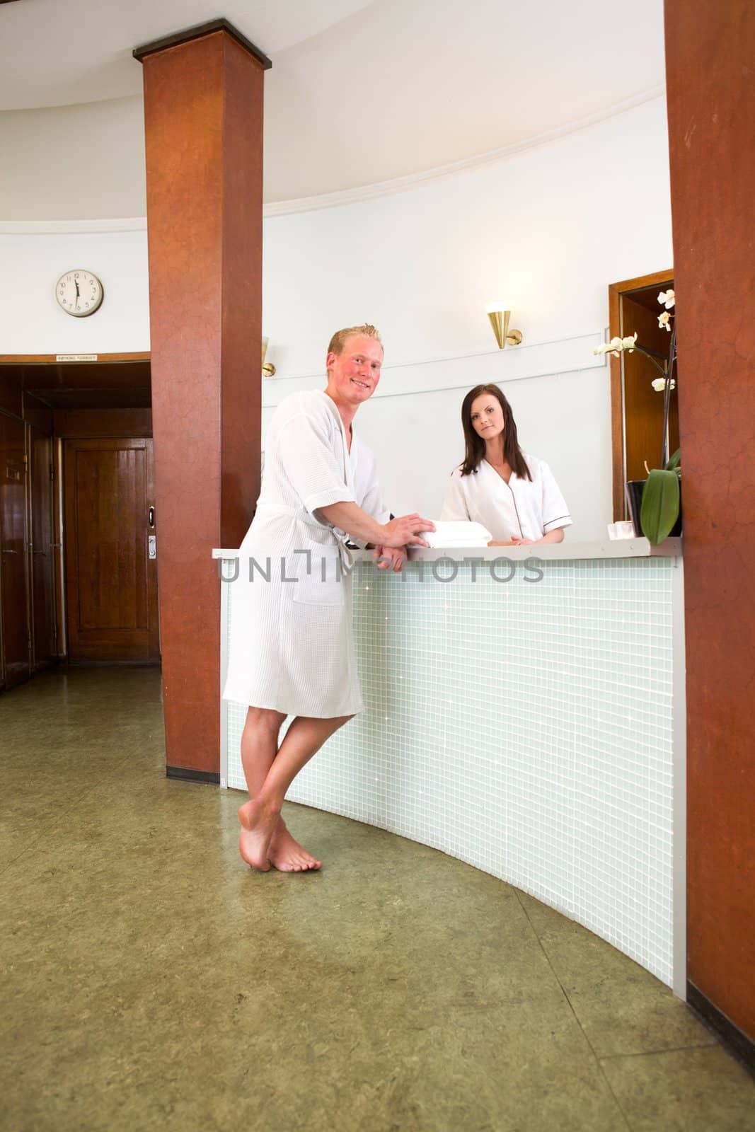 Spa Recption with Customer by leaf