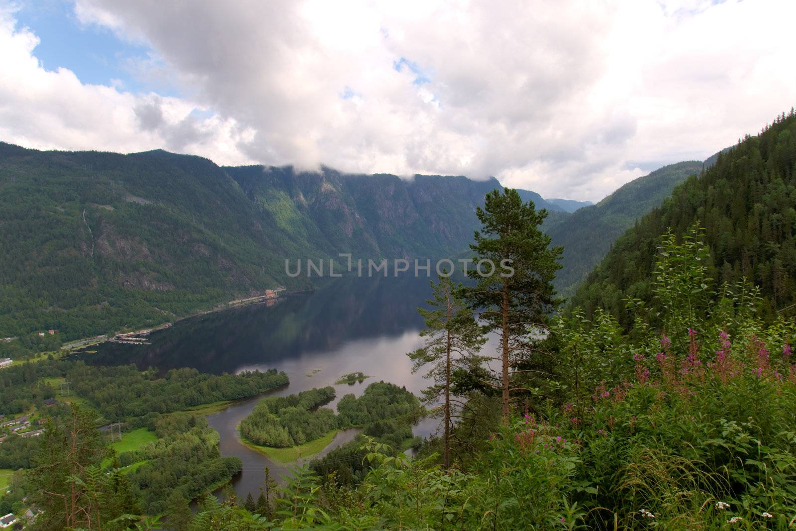 Lake in the  fjords by Nanisimova