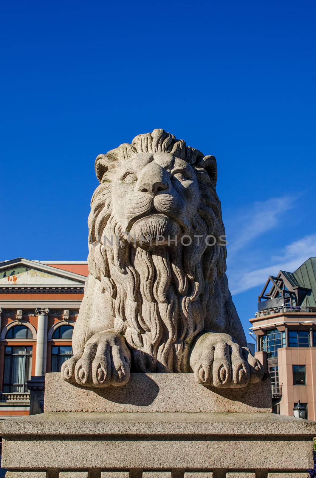 Lion near Norwegian Parliament  by Nanisimova