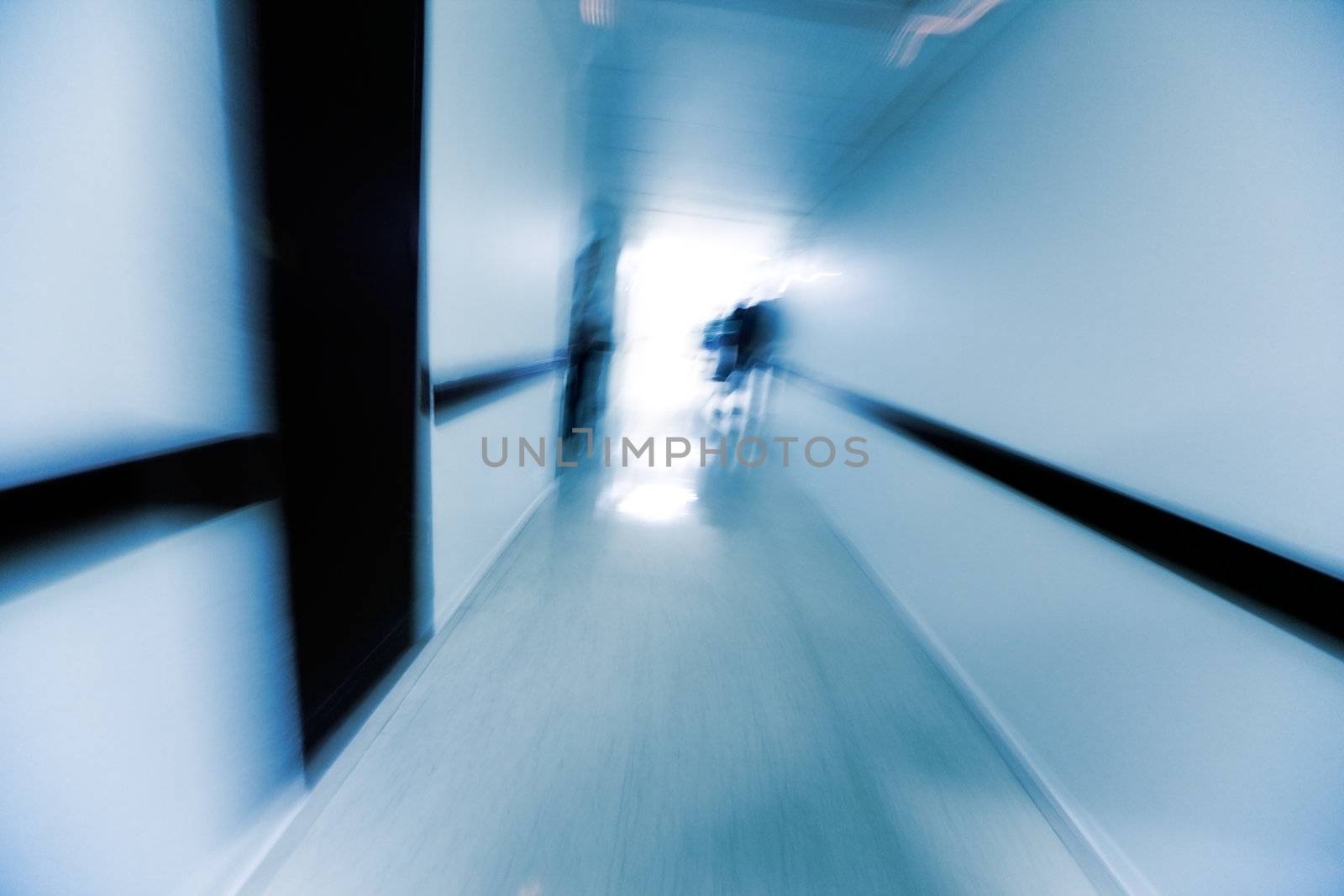 Abstract image of a hospital corridor