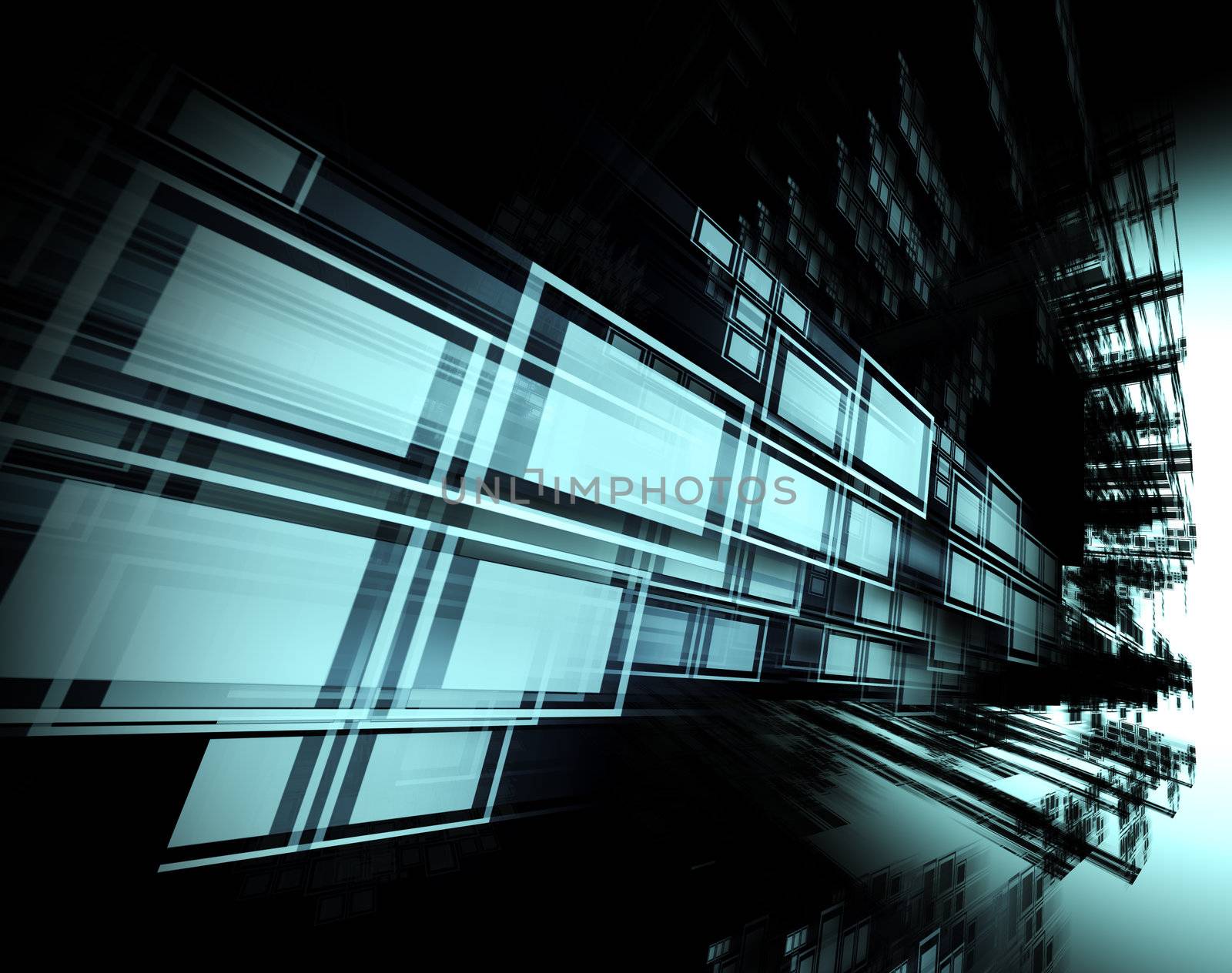 3d abstract technology background and squares