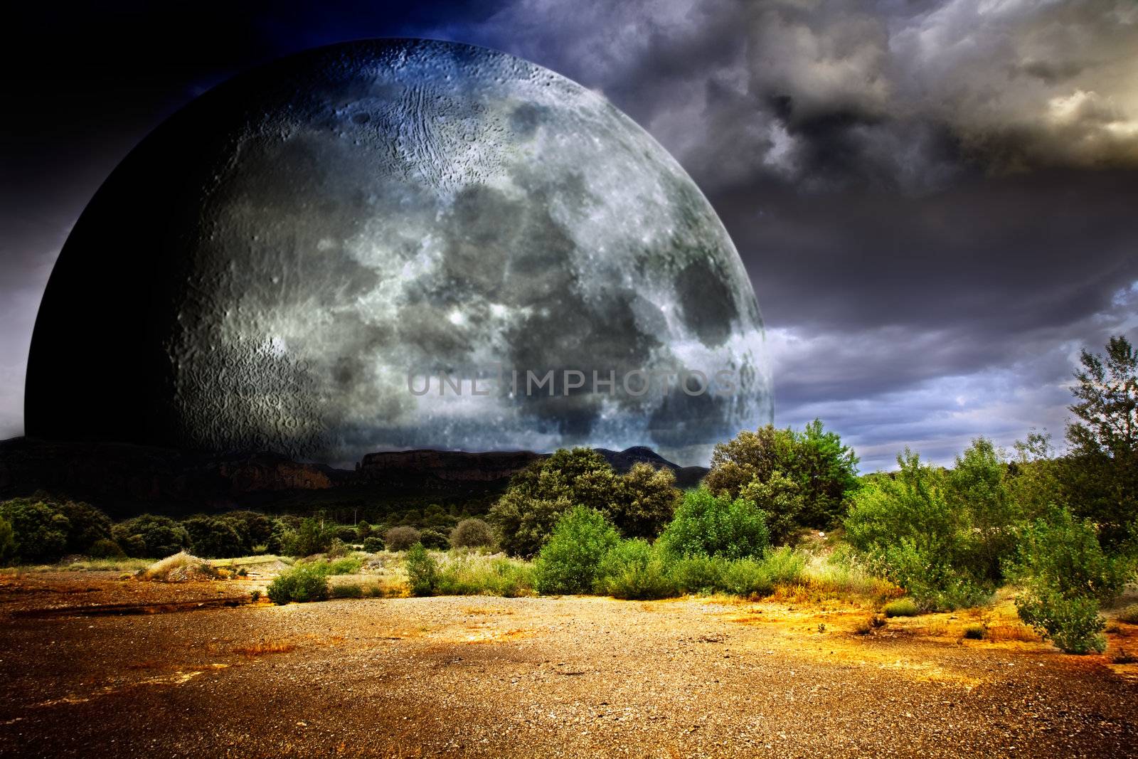 dreamscape with full moon