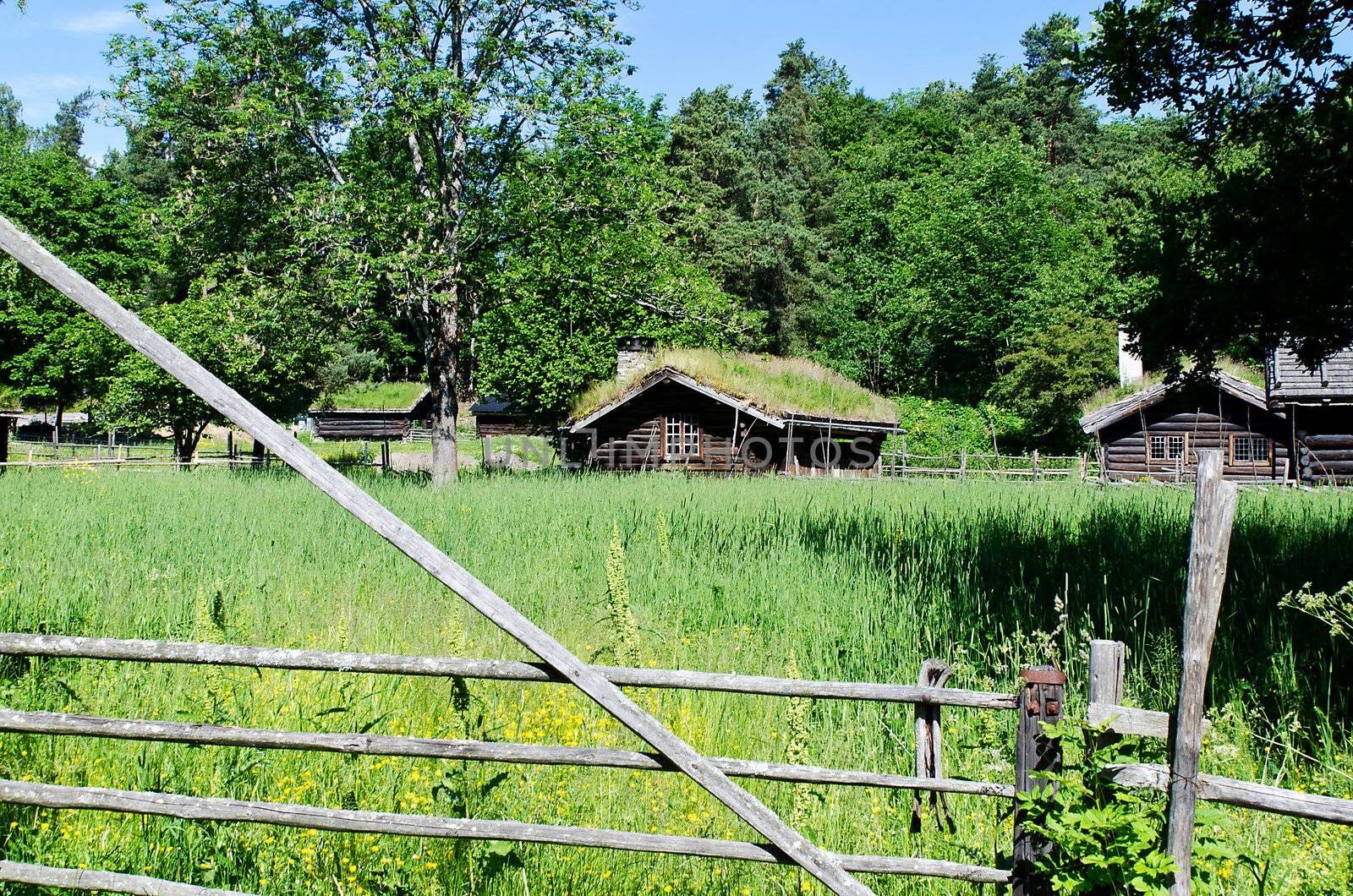 Ancient 18th century Norwegian houses