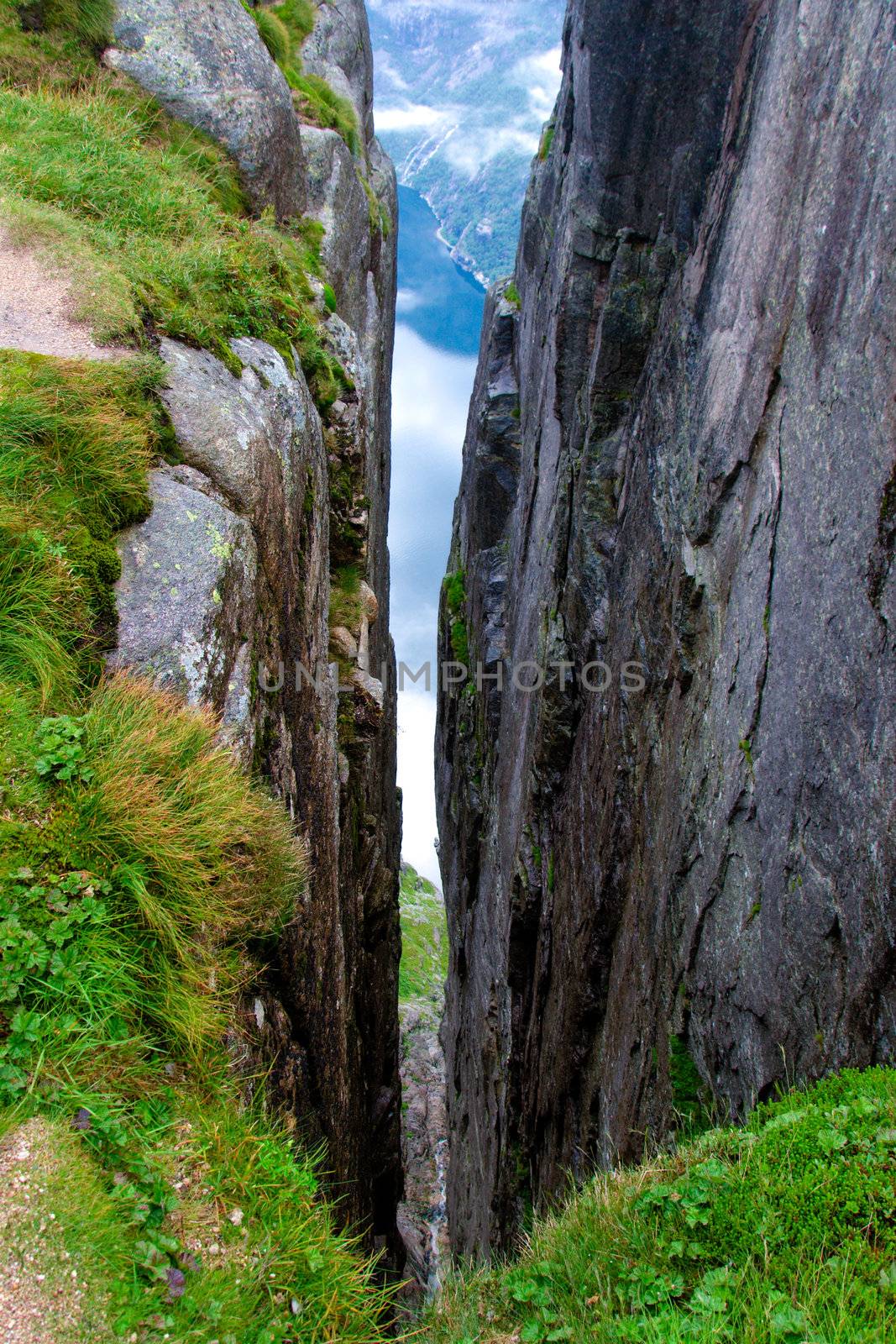 Canyon on the mountain Kjerag, Norway