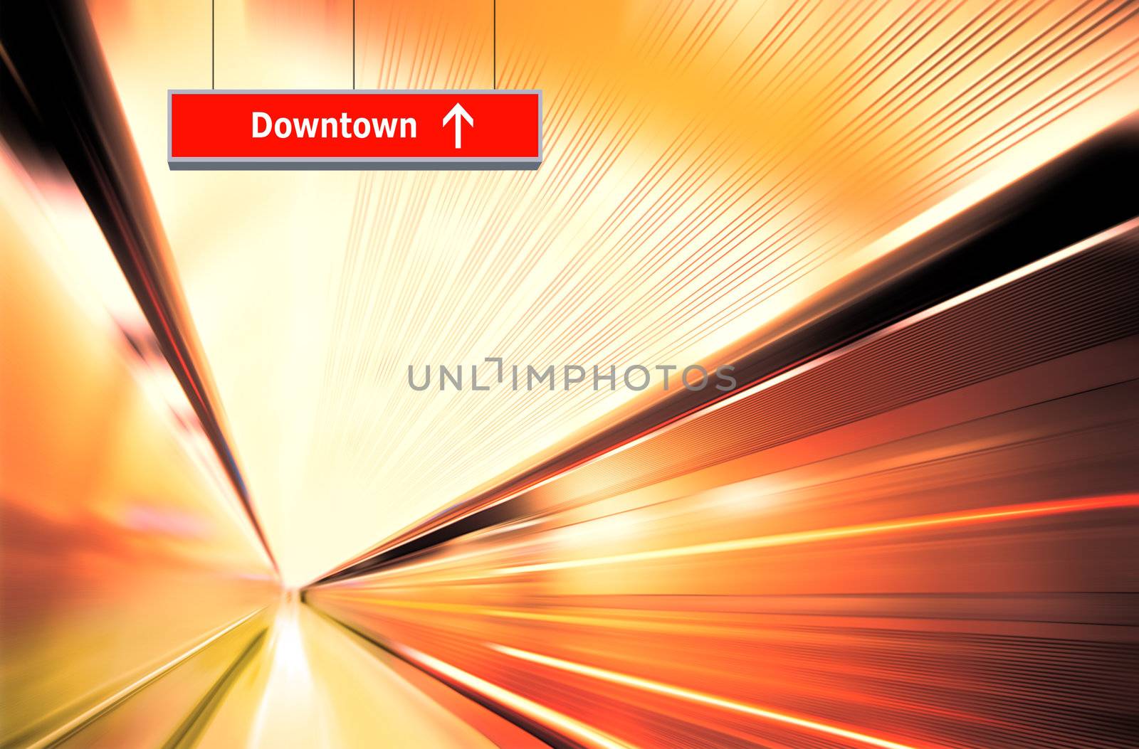 motion blur outdoor of high speed train in subway