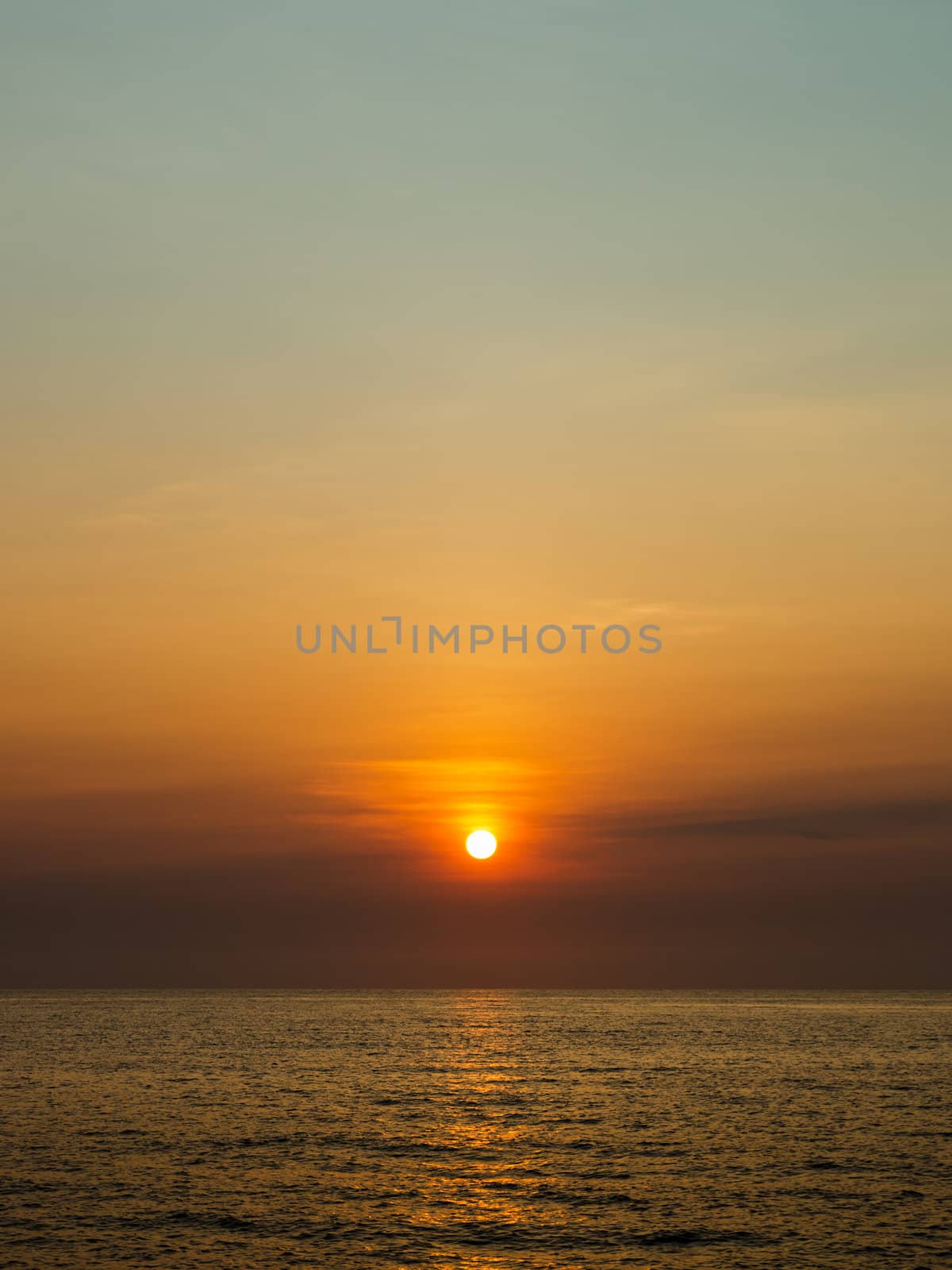 Colorful sky at sunrise over the sea