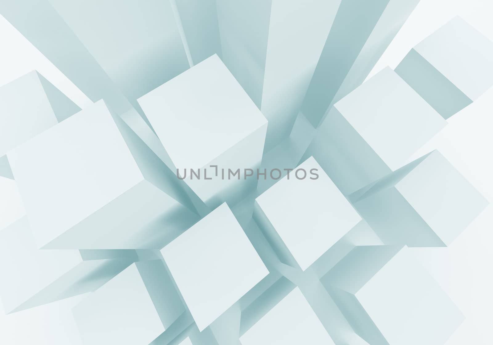 3d Illustration of Blue Abstract Construction Background