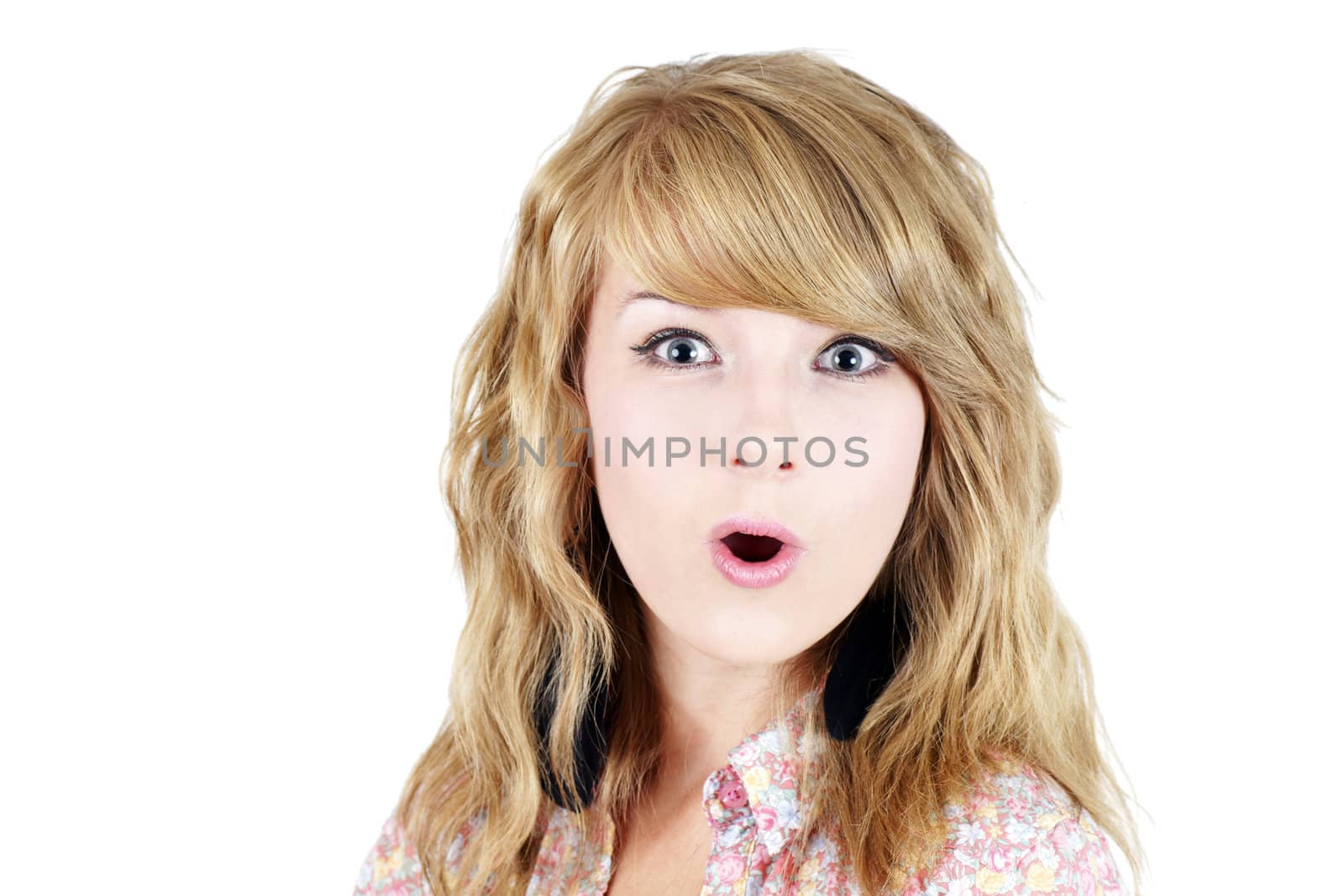 Surprised young blond teenager girl by Mirage3