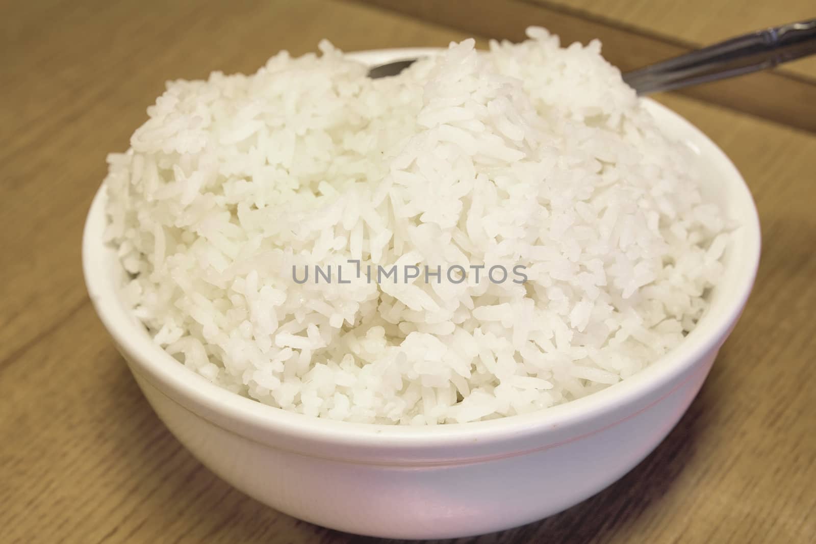 Fragrant Jasmine Cooked Steamed Rice Bowl