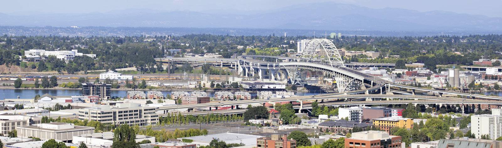 Portland Oregon Fremont Bridge Panorama by jpldesigns