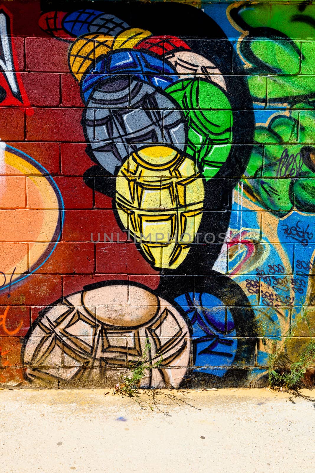 PUERTO REAL, CADIZ, SPAIN-JUL 15: Graffiti of unidentified artist on the first tournament of Graffiti of Puerto Real on Jul 15, 2011, in Puerto Real,  Spain