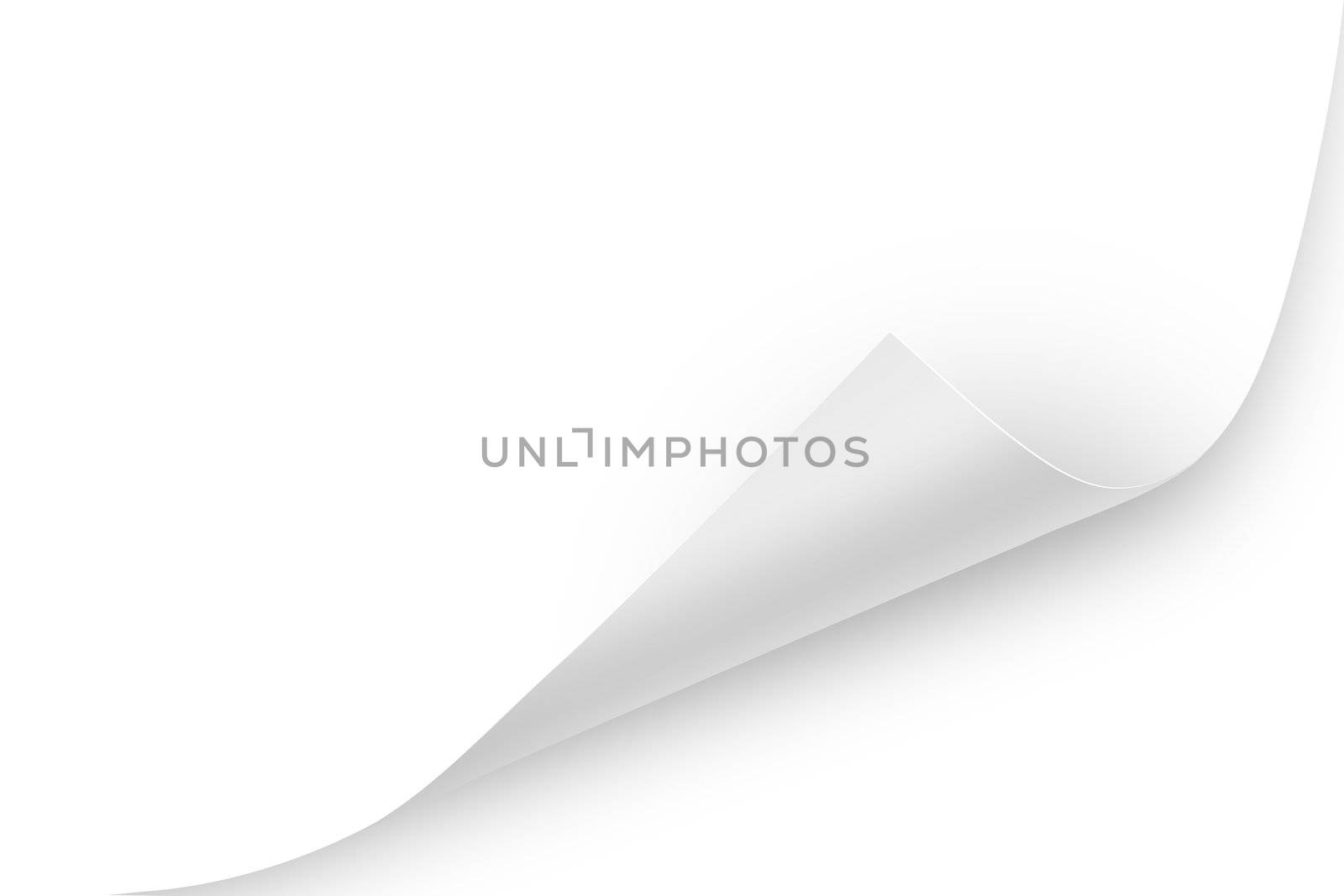 Blank paper sheet with realistic page curl. Set layer mode to multiply to make it into a transparent overlay and apply the shadows.