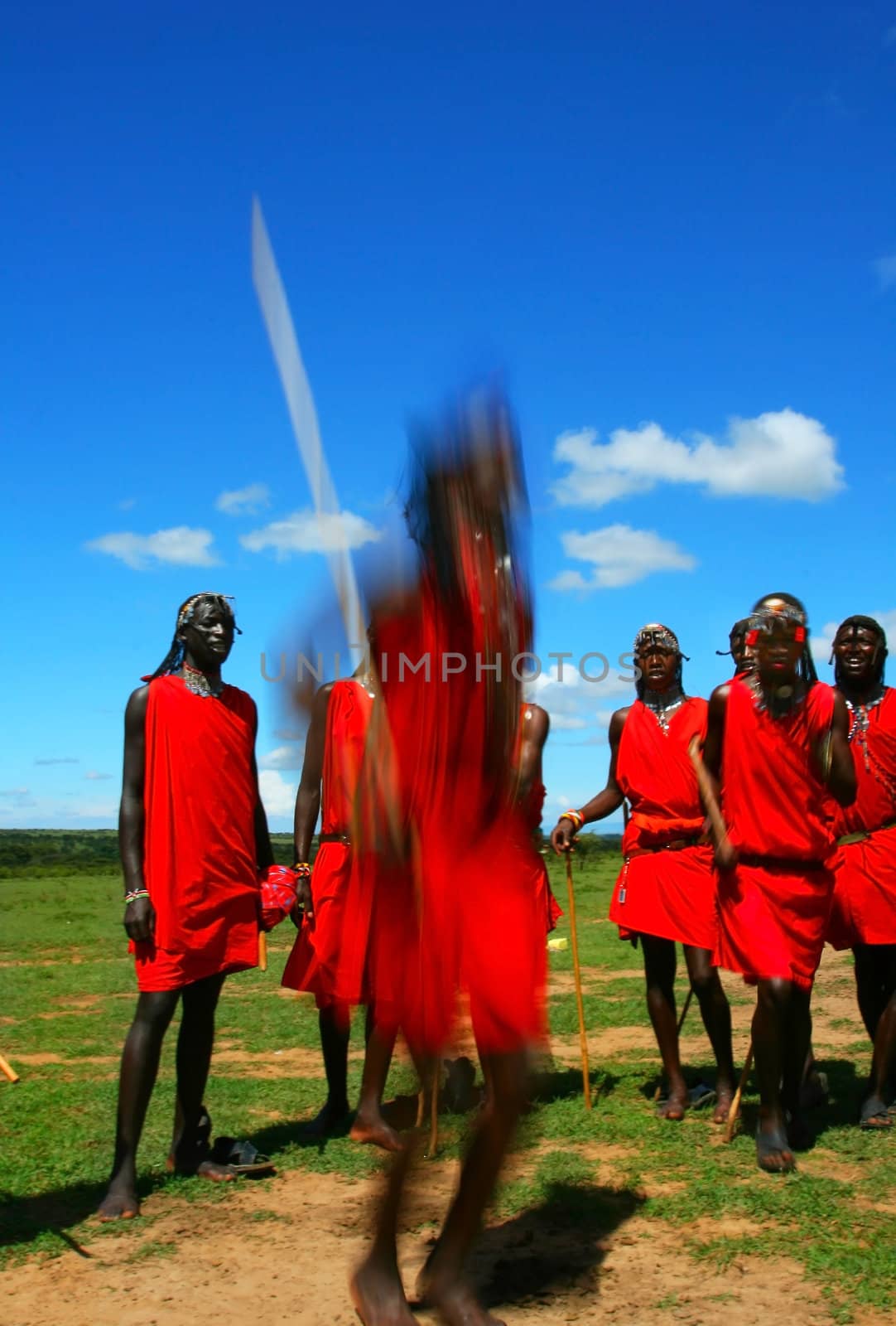 Masai warrior dancing traditional dance by Anna_Omelchenko