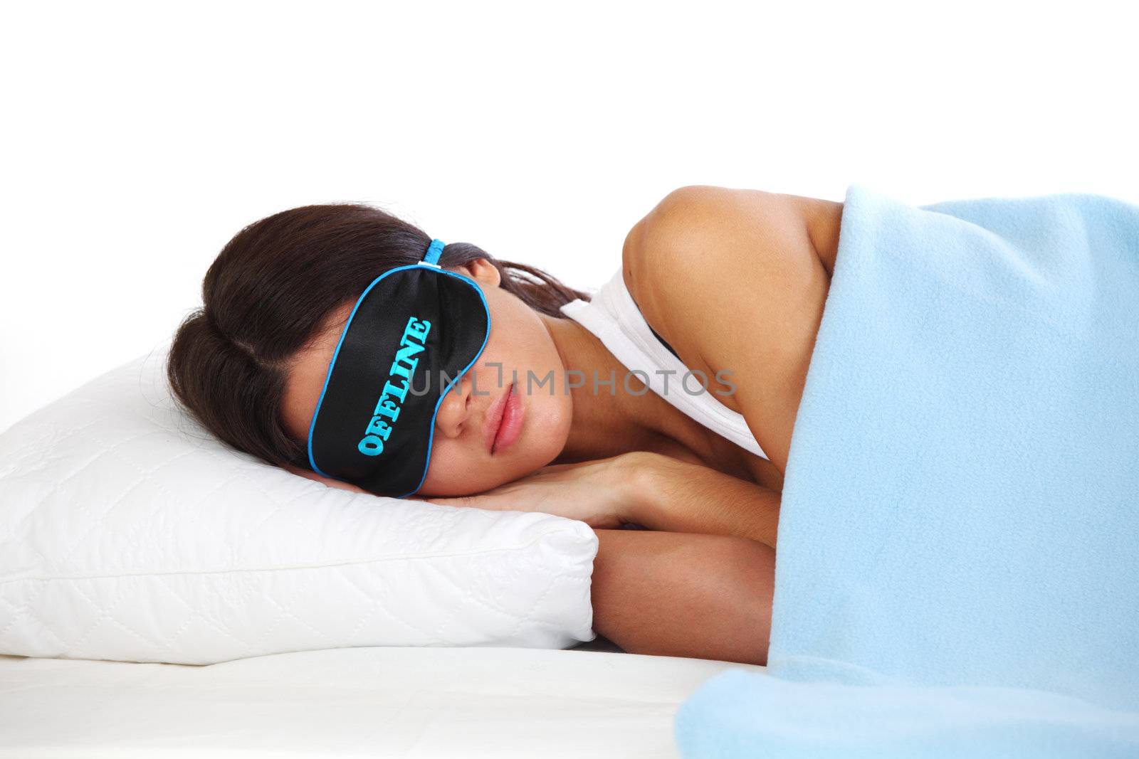 offline beauty woman sleep on the pillow