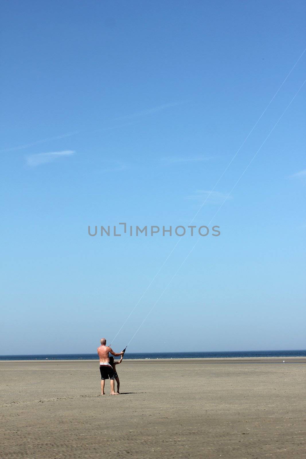 kite flying at the beach