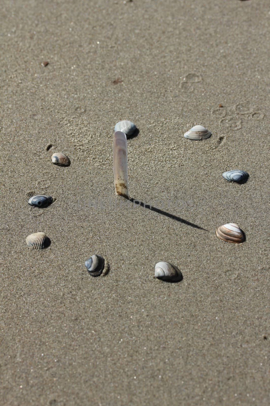 sundial at the beach by Teka77