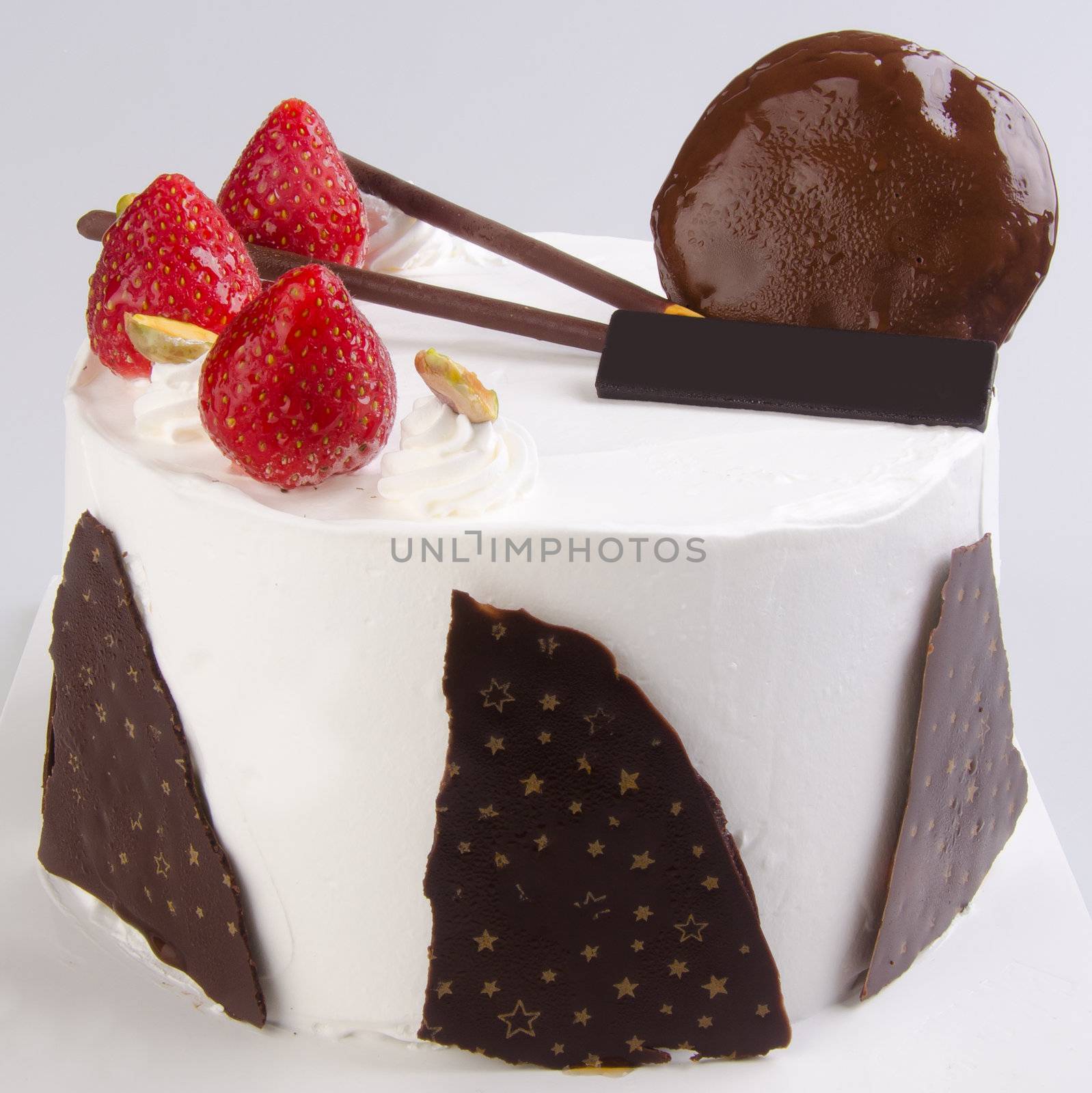 cake, Ice-cream cake on white background