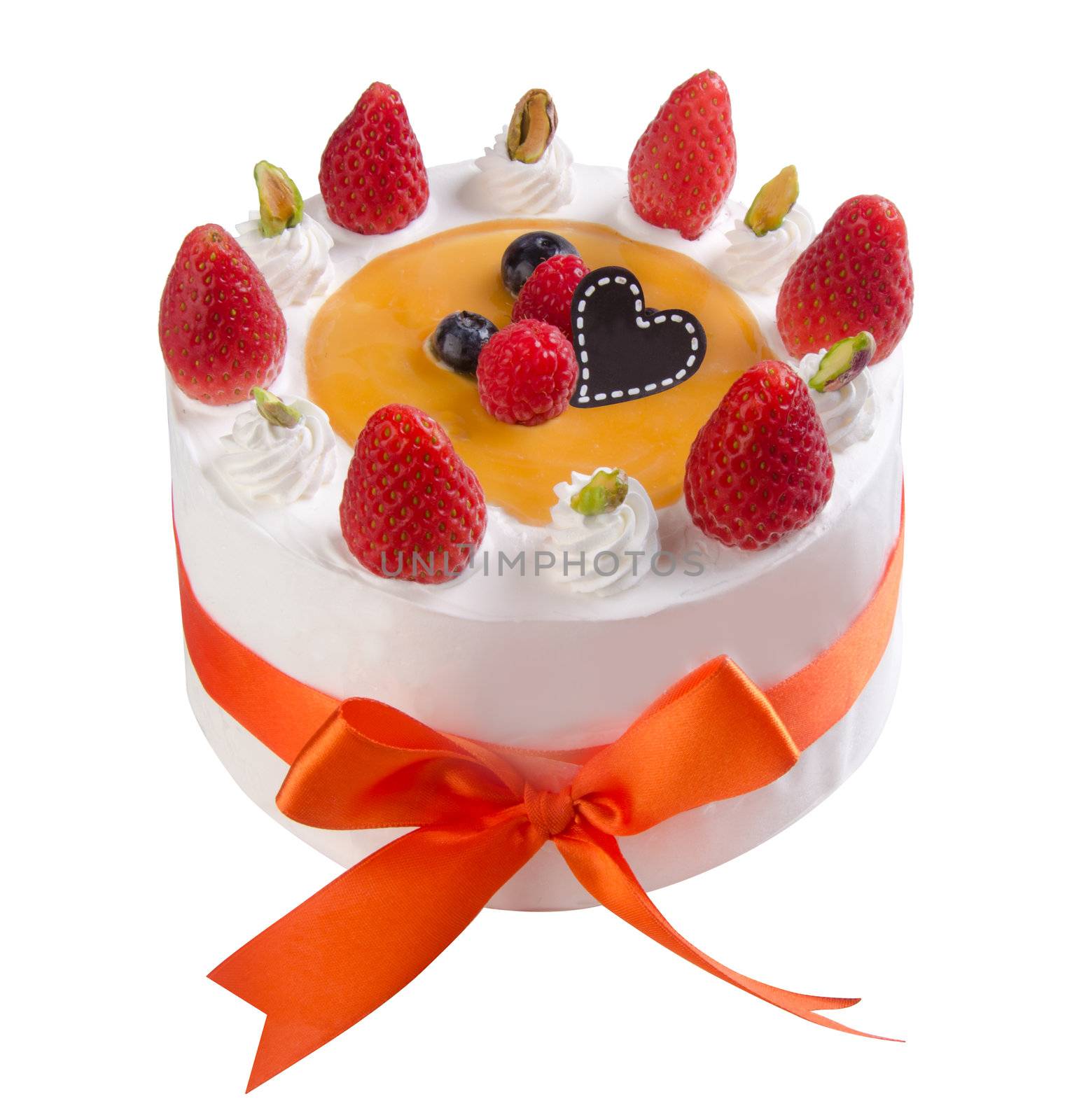 cake, Ice-cream cake on white background
