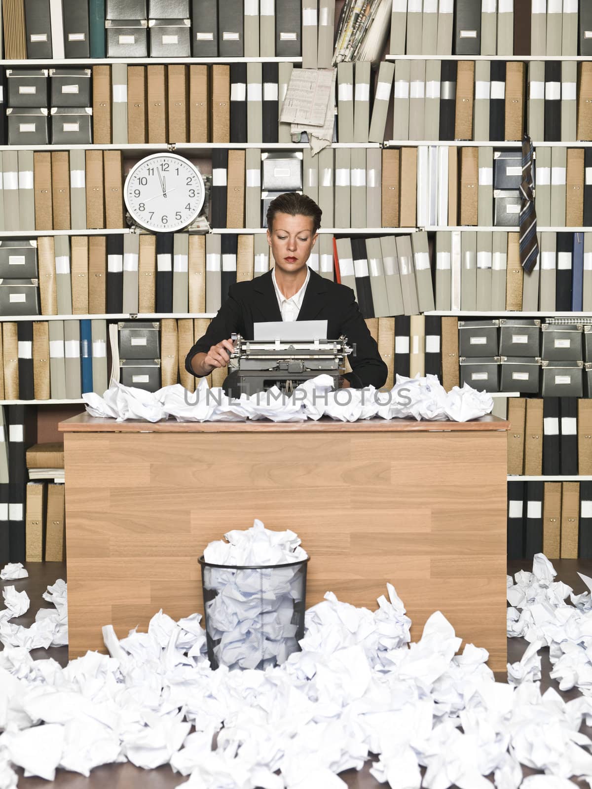 Female Author at a messy office