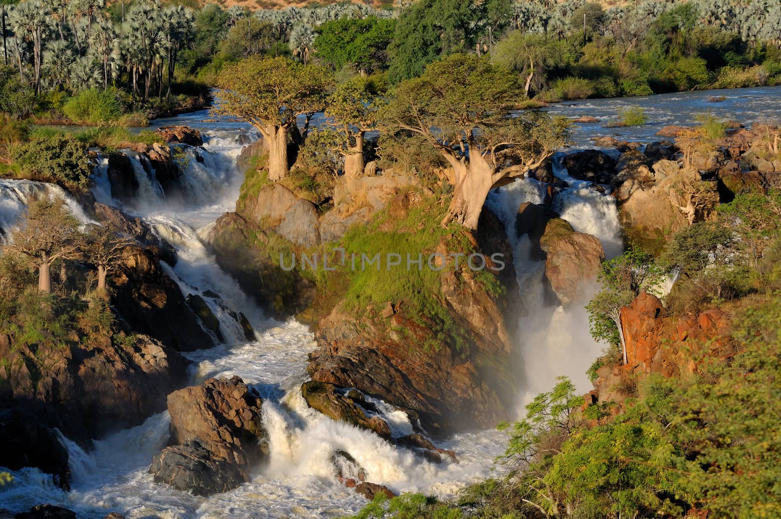 A small portion of the Epupa waterfalls in on the border of Angola and Namibia