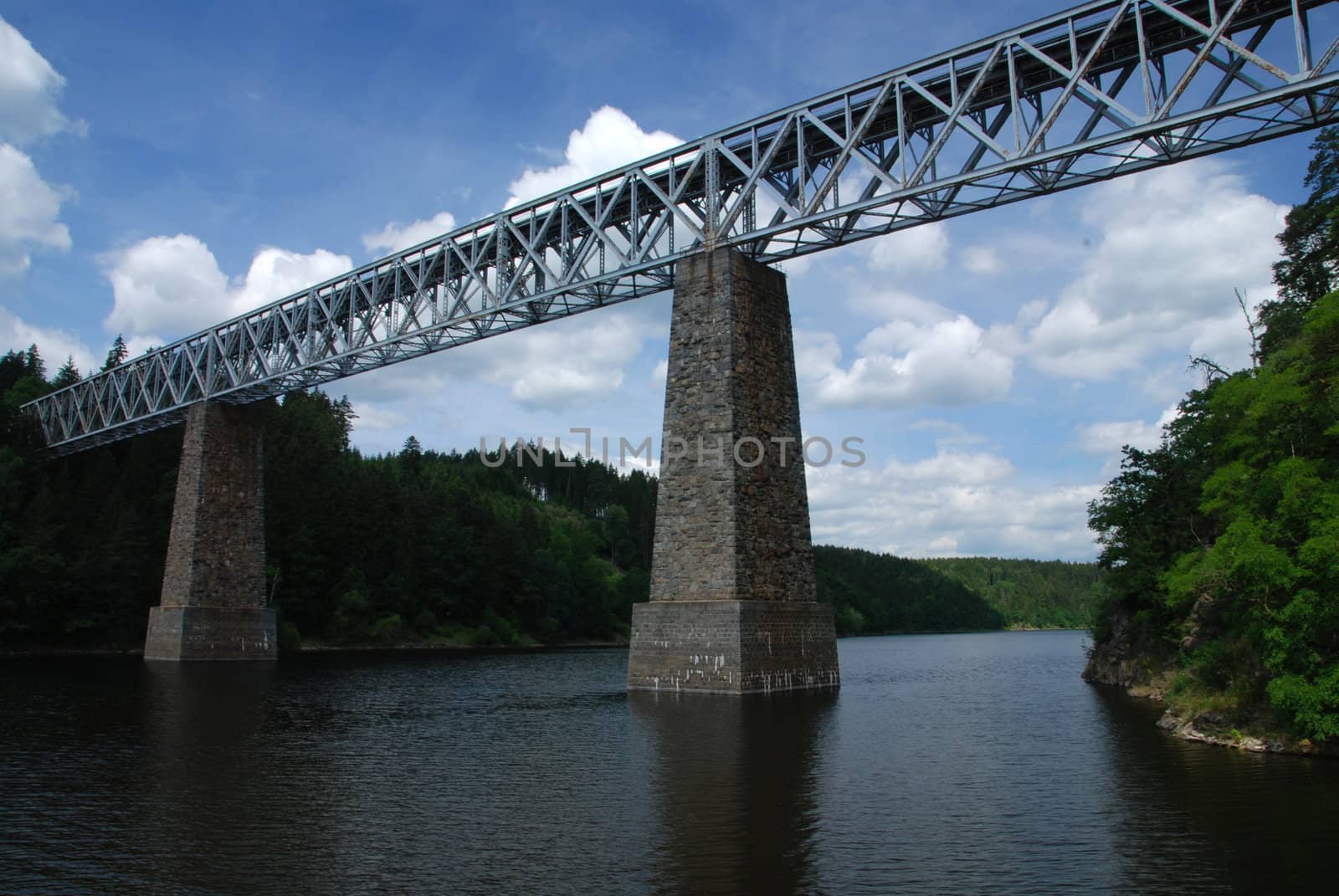   Ancient chain bridge - the oldest bridge of this type in Czech Republic        