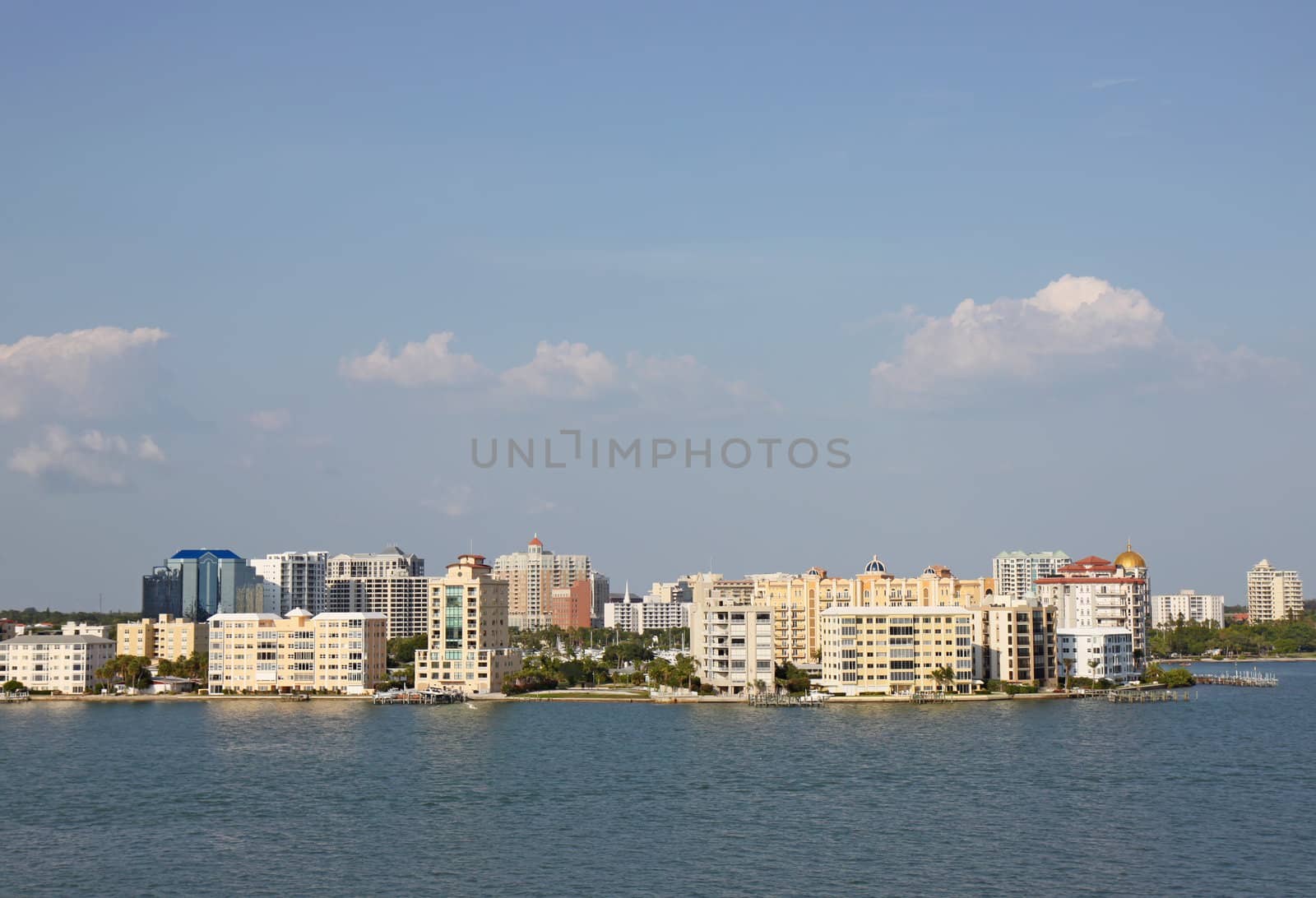 Skyline of Sarasota, Florida, viewed from above the water by sgoodwin4813