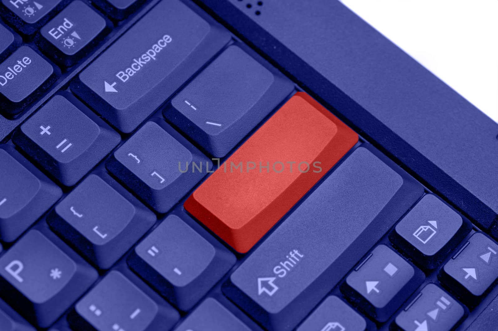 keyboard with red empty button