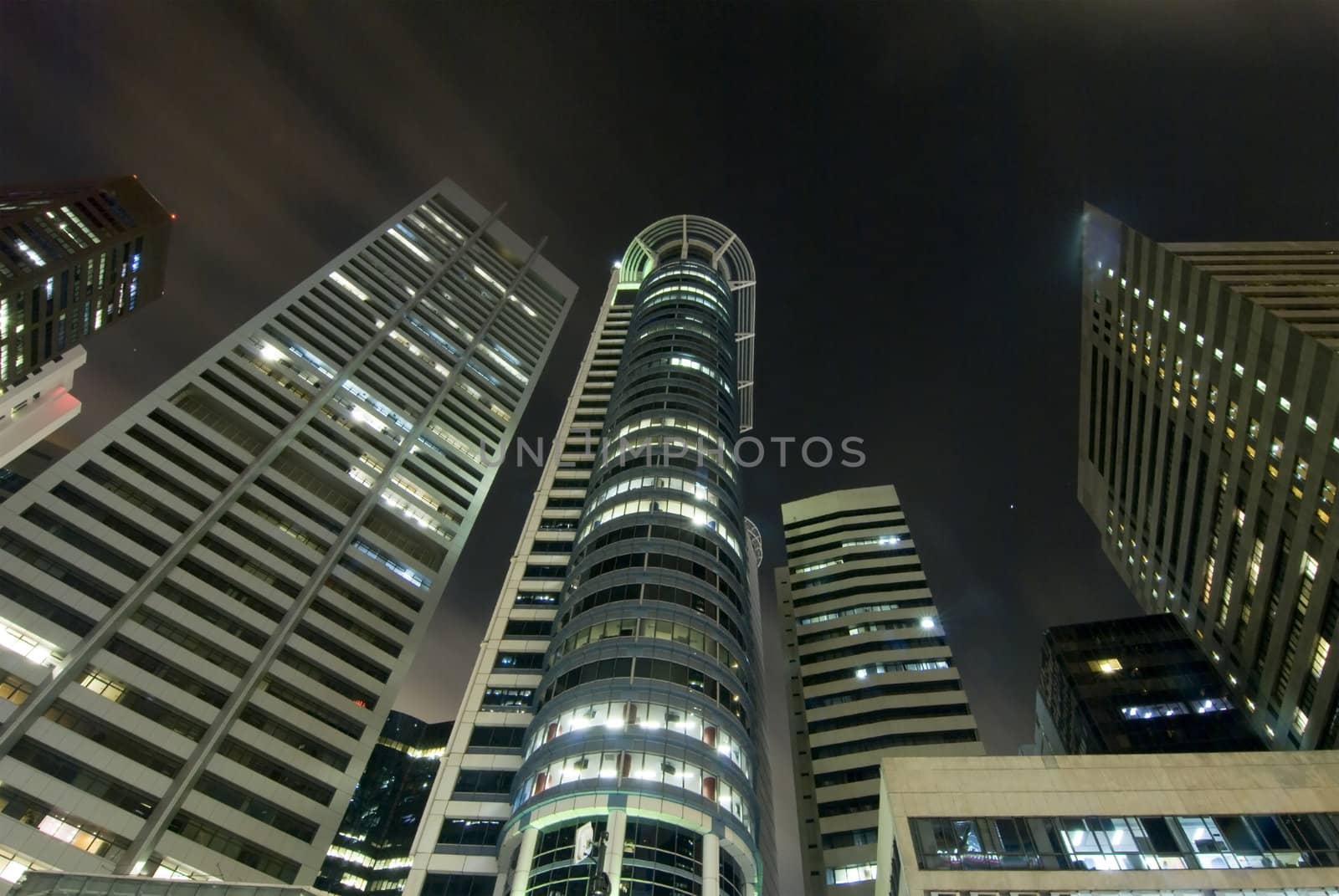 singapore night business district