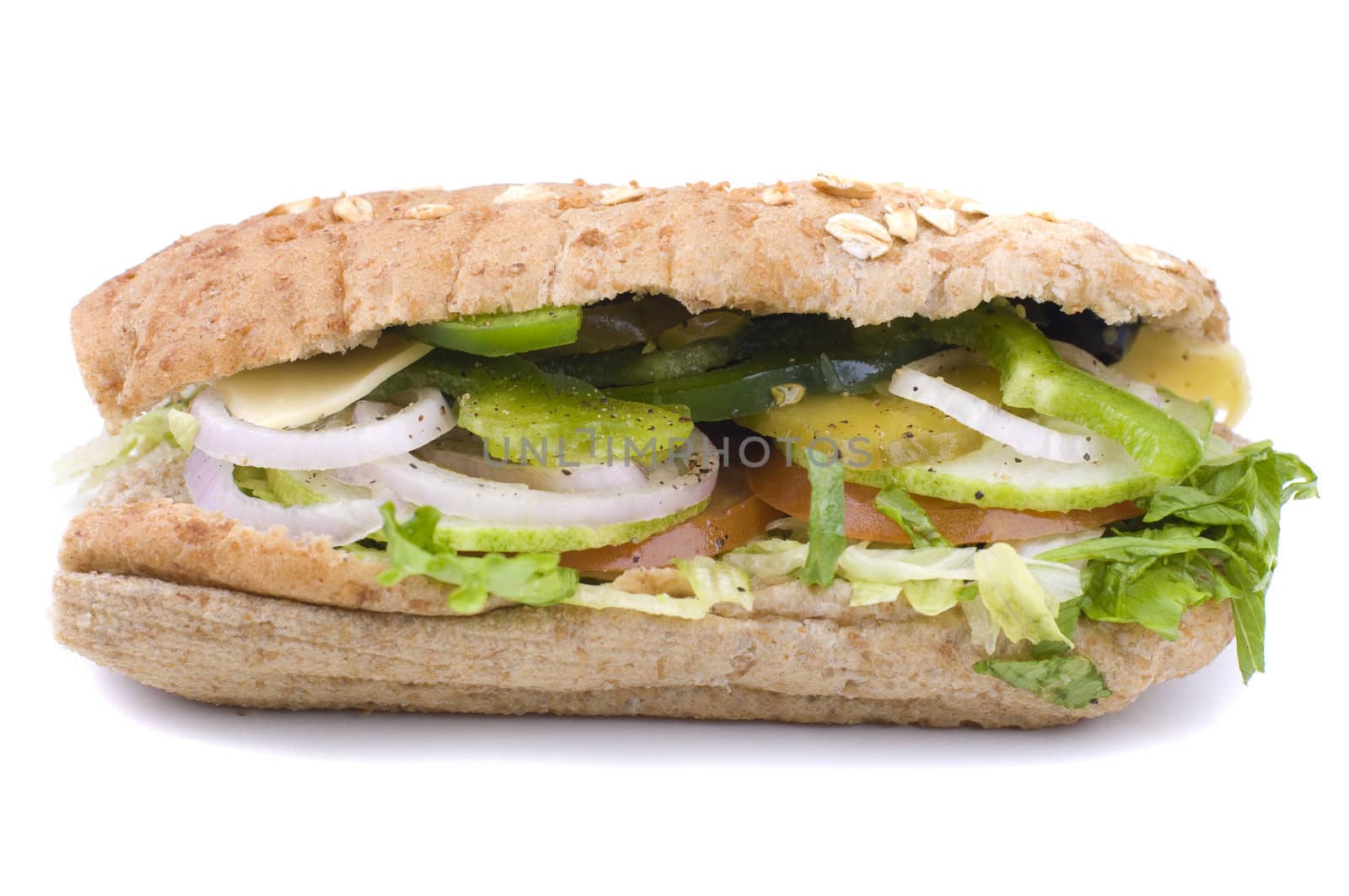 vegetarian sandwich isolated in white