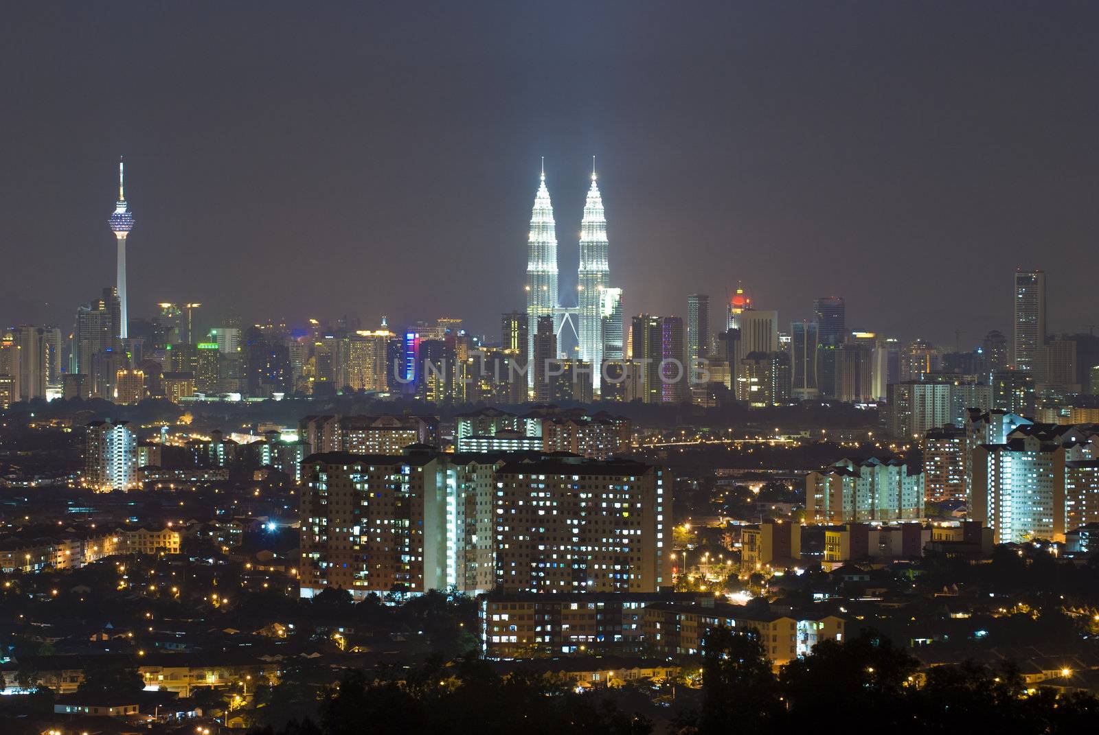 kuala lumpur night view in malaysia