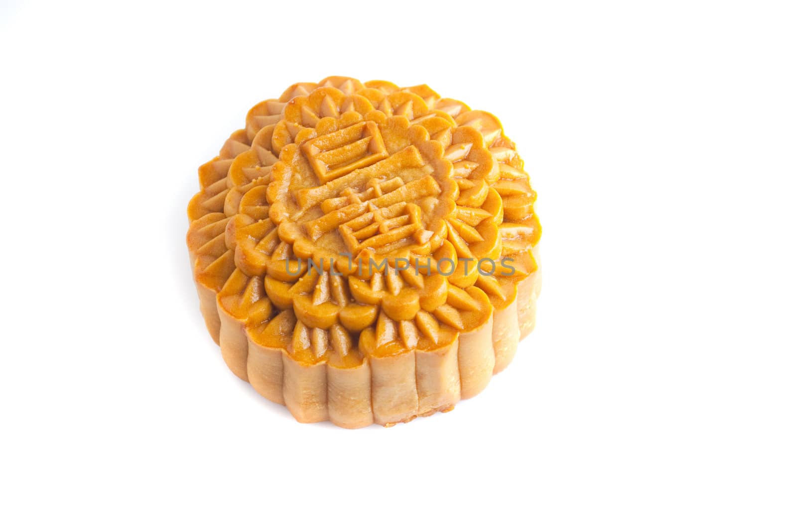 traditional chinese mooncake isolated in white