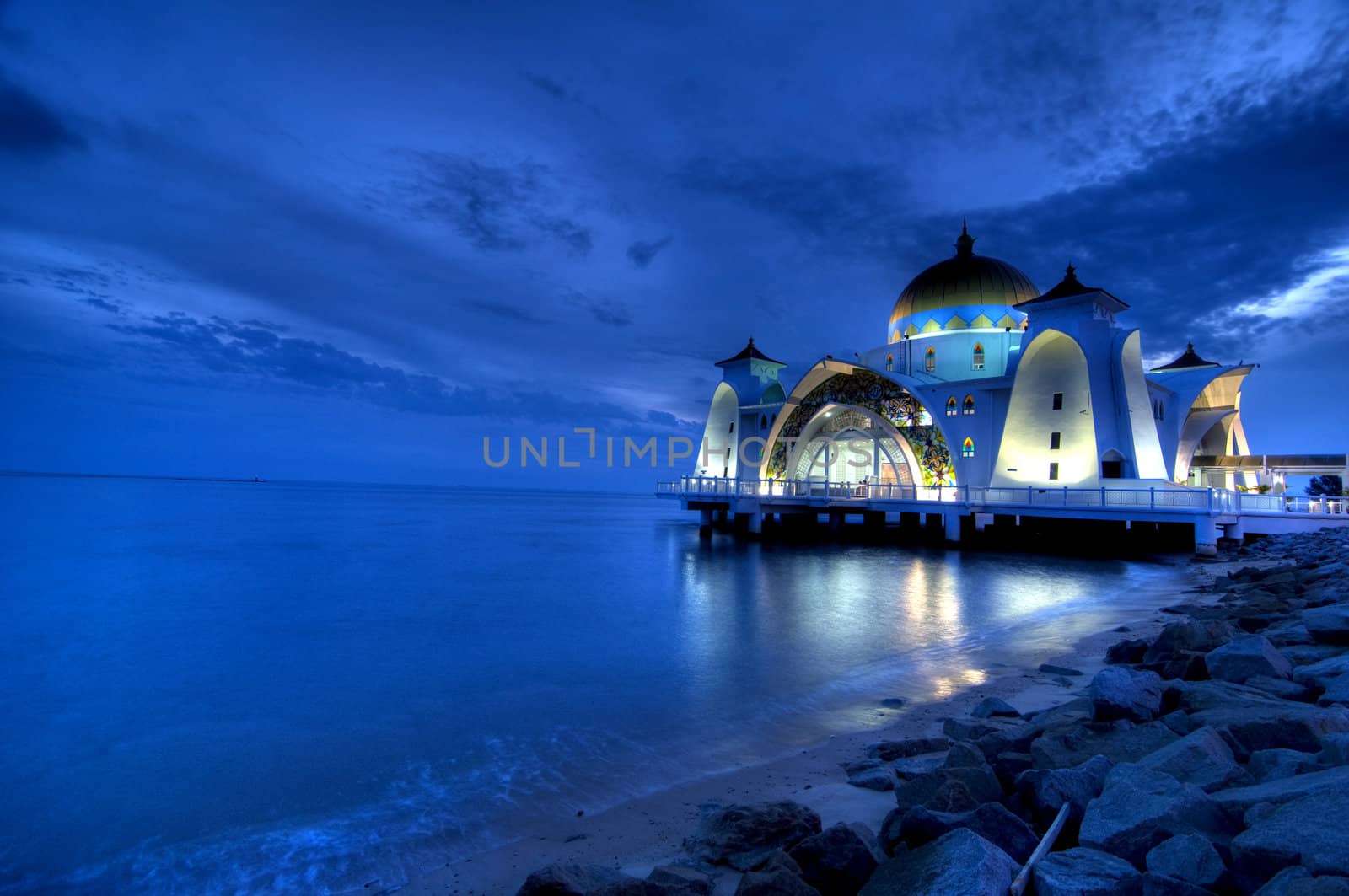 selat mosque on the sea in melaka,malaysia