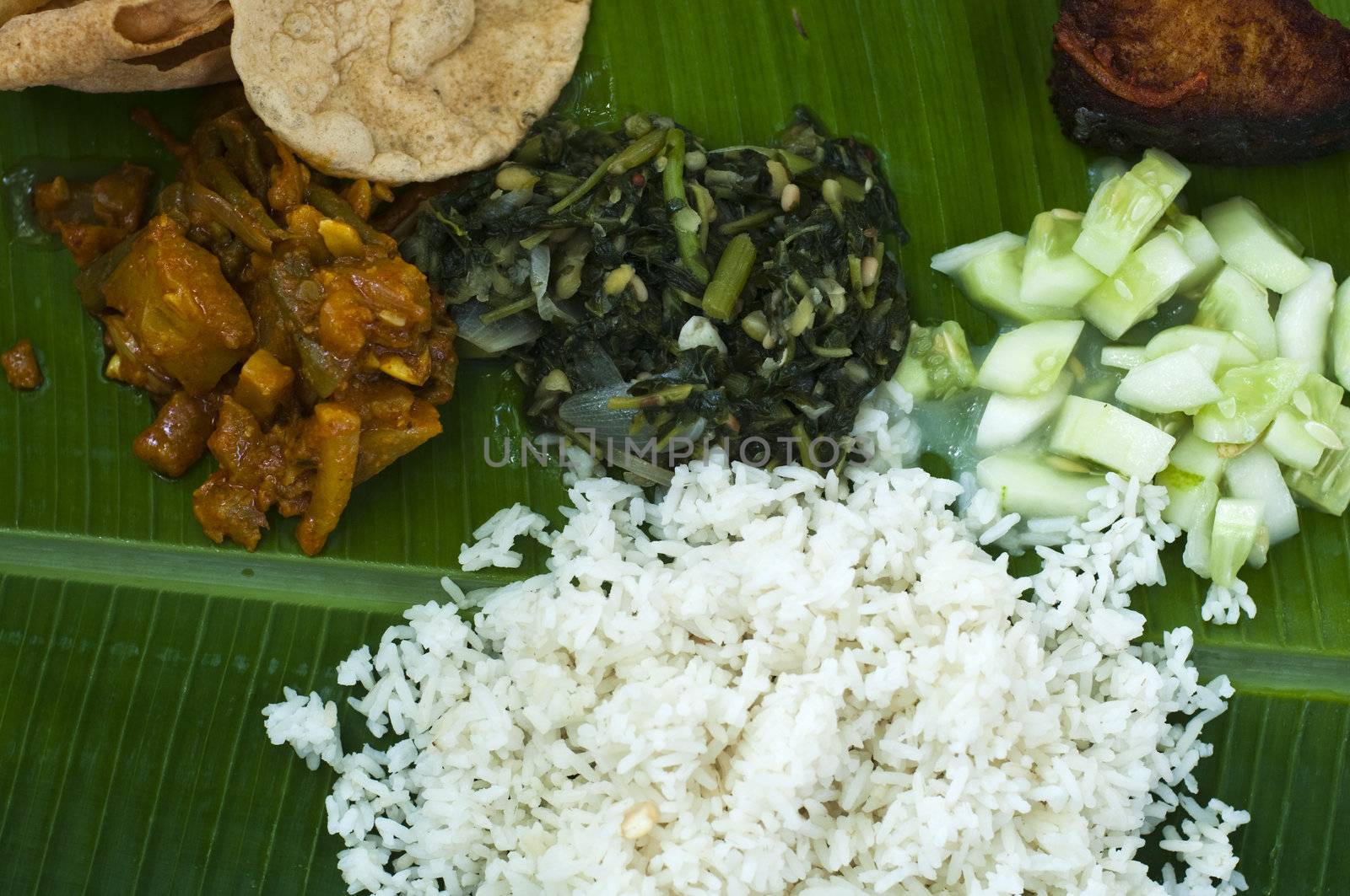 famous south indian banana leaf meal