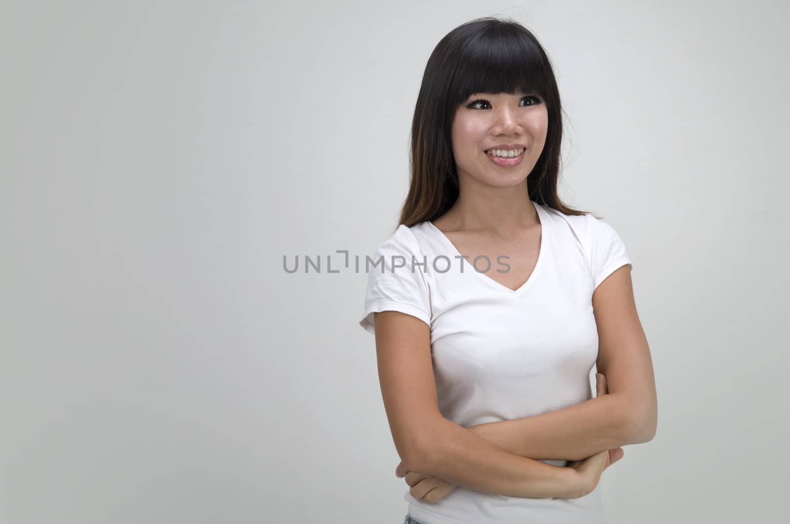 close up portrait of casual asian girl