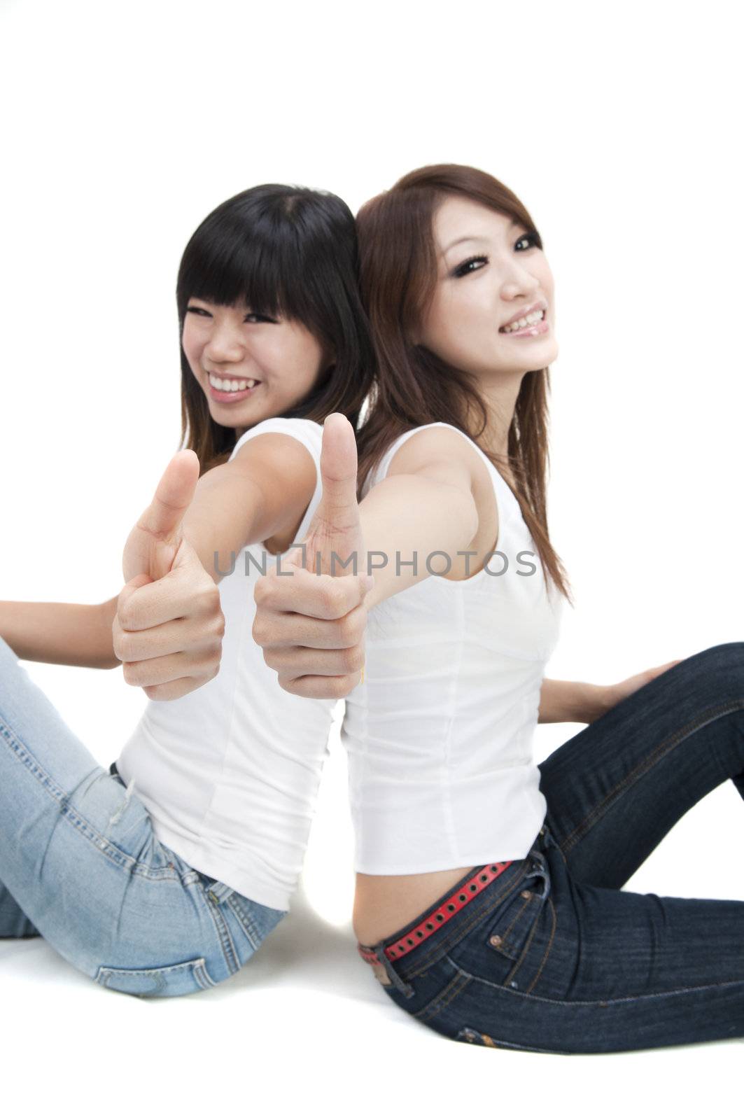 asian friend giving thumbs up