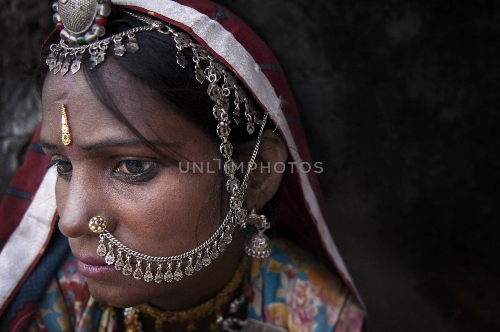 Portrait of a India Rajasthani woman by yuliang11