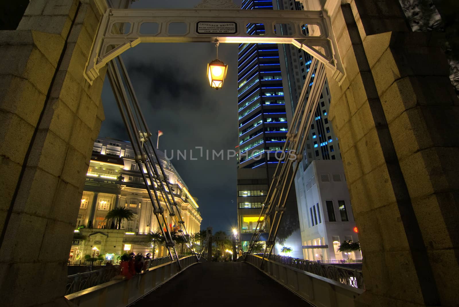 nightline of singapore business district