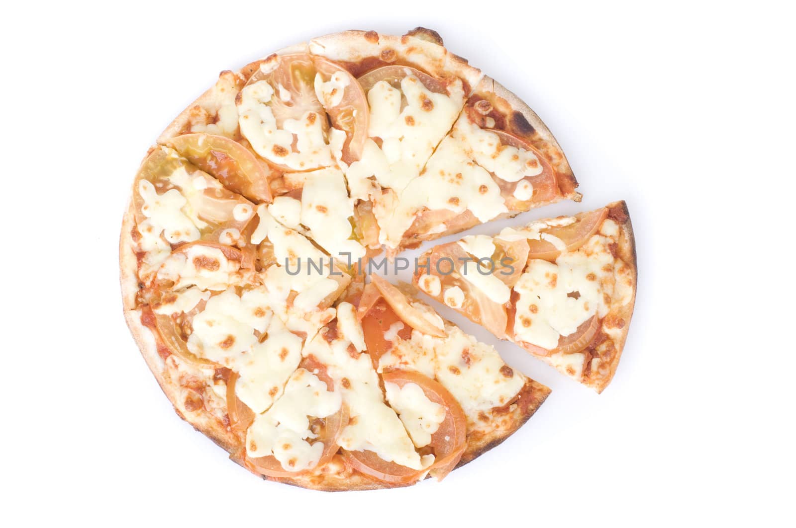 isolated pizza with white background