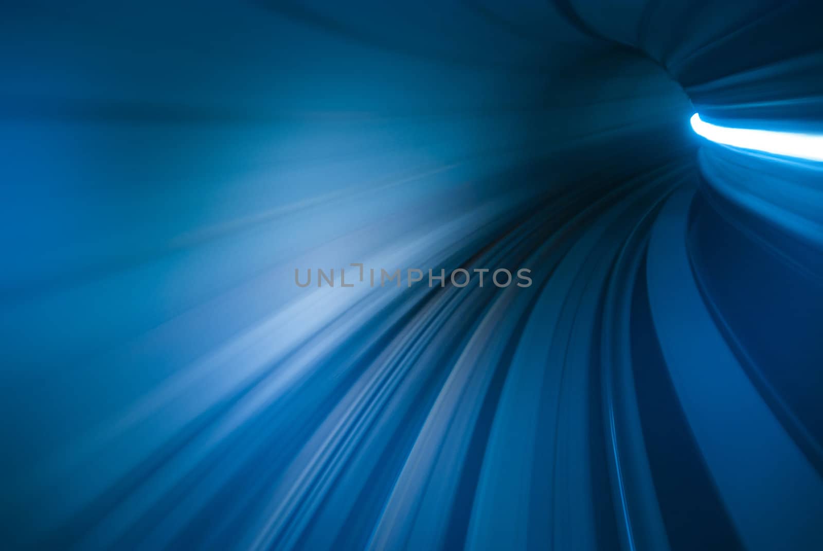 motion blur of movement in tunnel