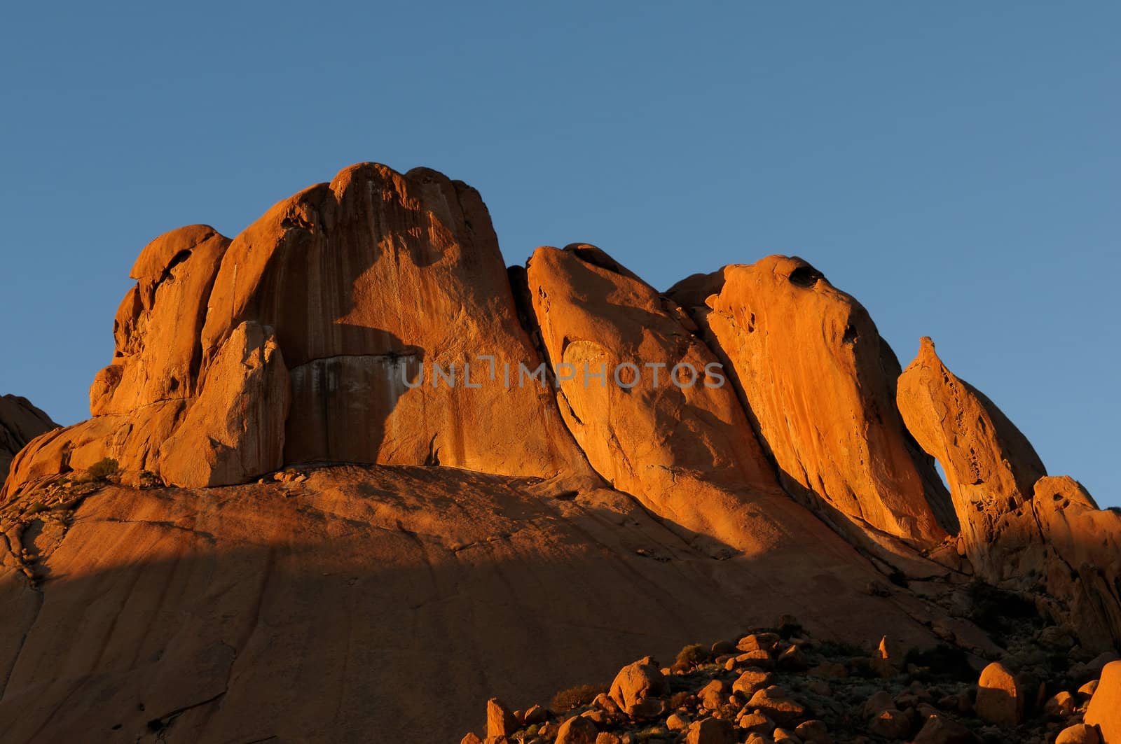 Panorama from three photos of the Spitzkoppe in Namibia