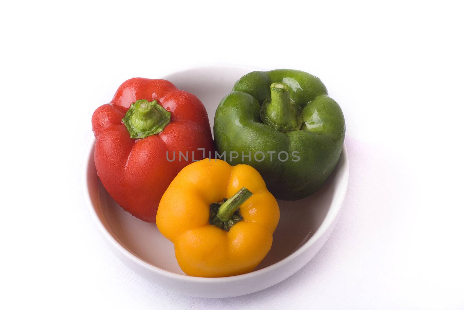 peppers isolated in white