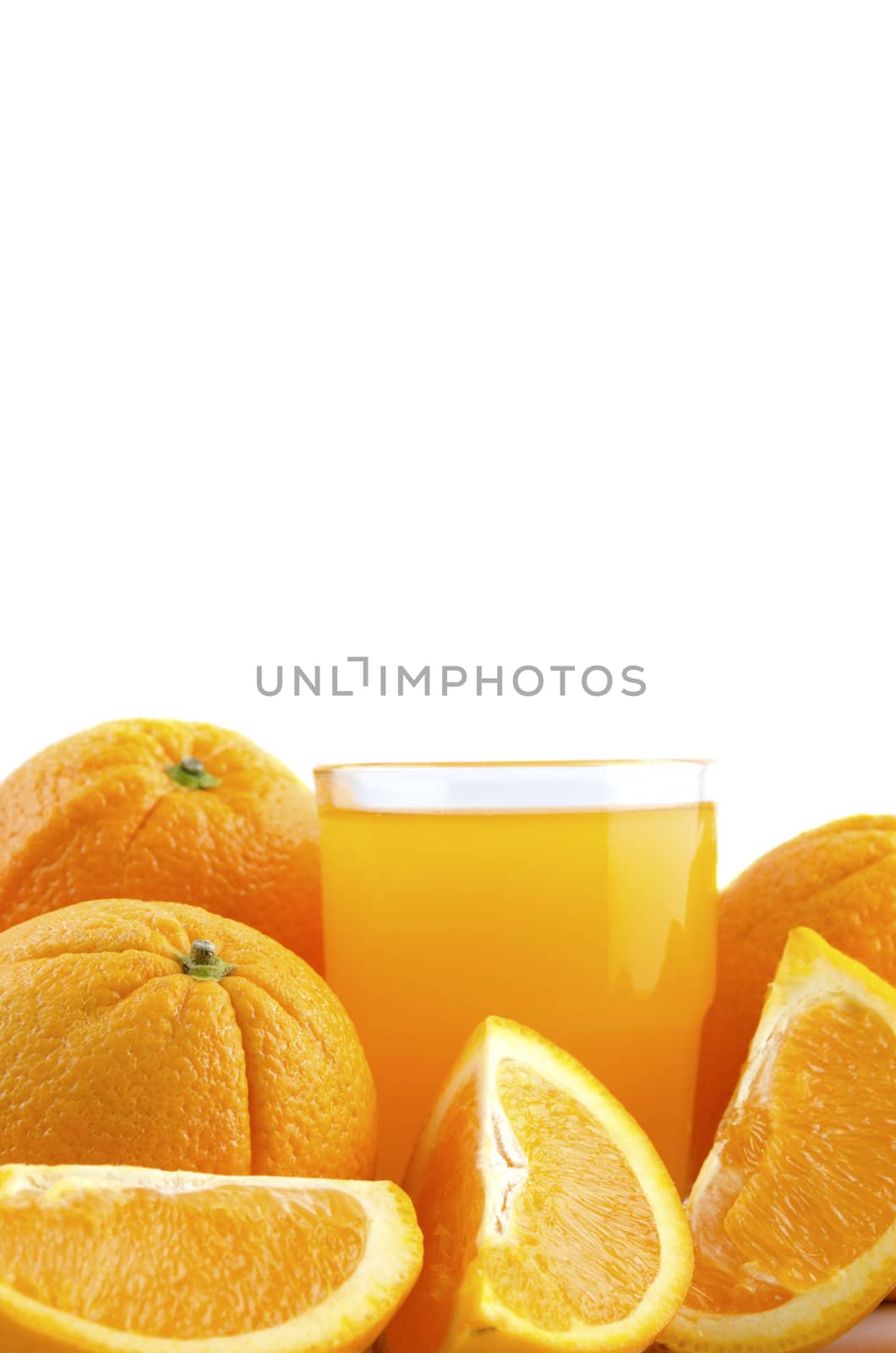 orange juice with slices of orange with isolted white background by yuliang11