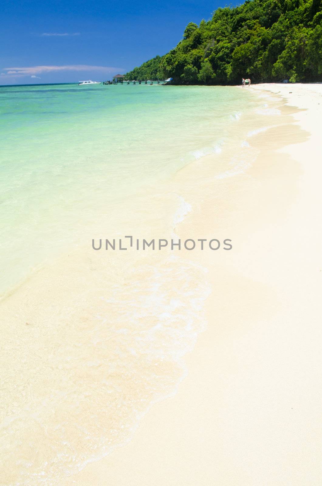 beautiful beach at borneo island malaysia