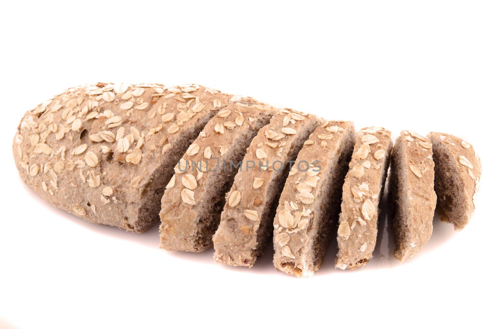 Organic Oats Loaf on white background 