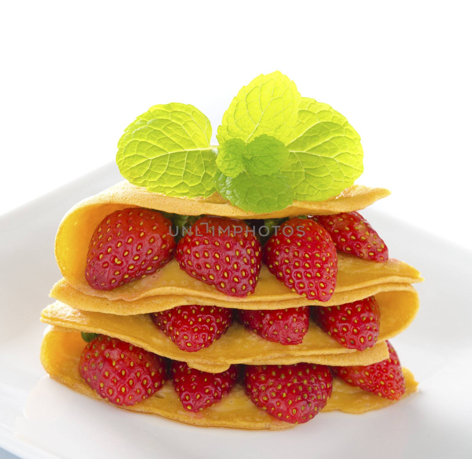 Pancakes and strawberry  by yuliang11
