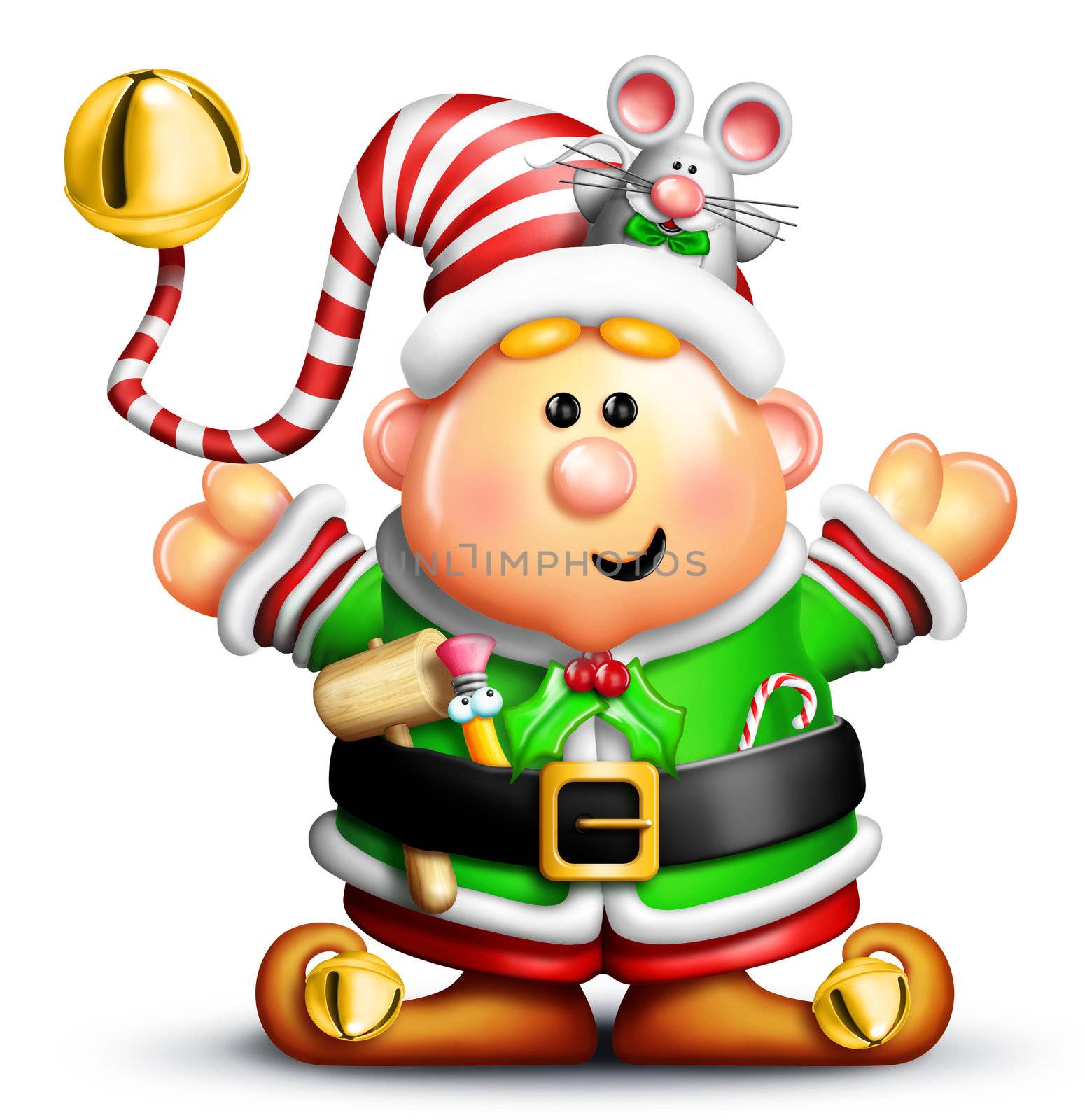 Whimsical Cartoon Christmas Elf by komodoempire